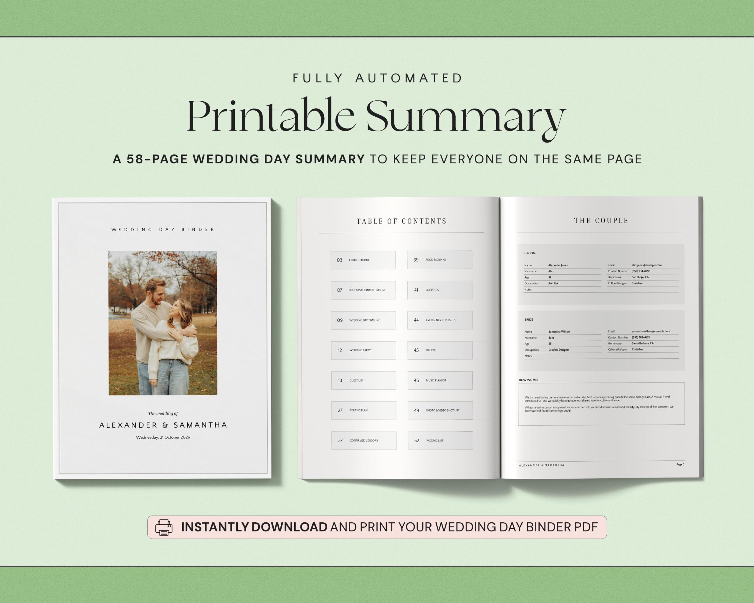 Ultimate Wedding Planner Spreadsheet with Wedding Budget Tracker, Wedding Day Coordination Timeline and Checklist