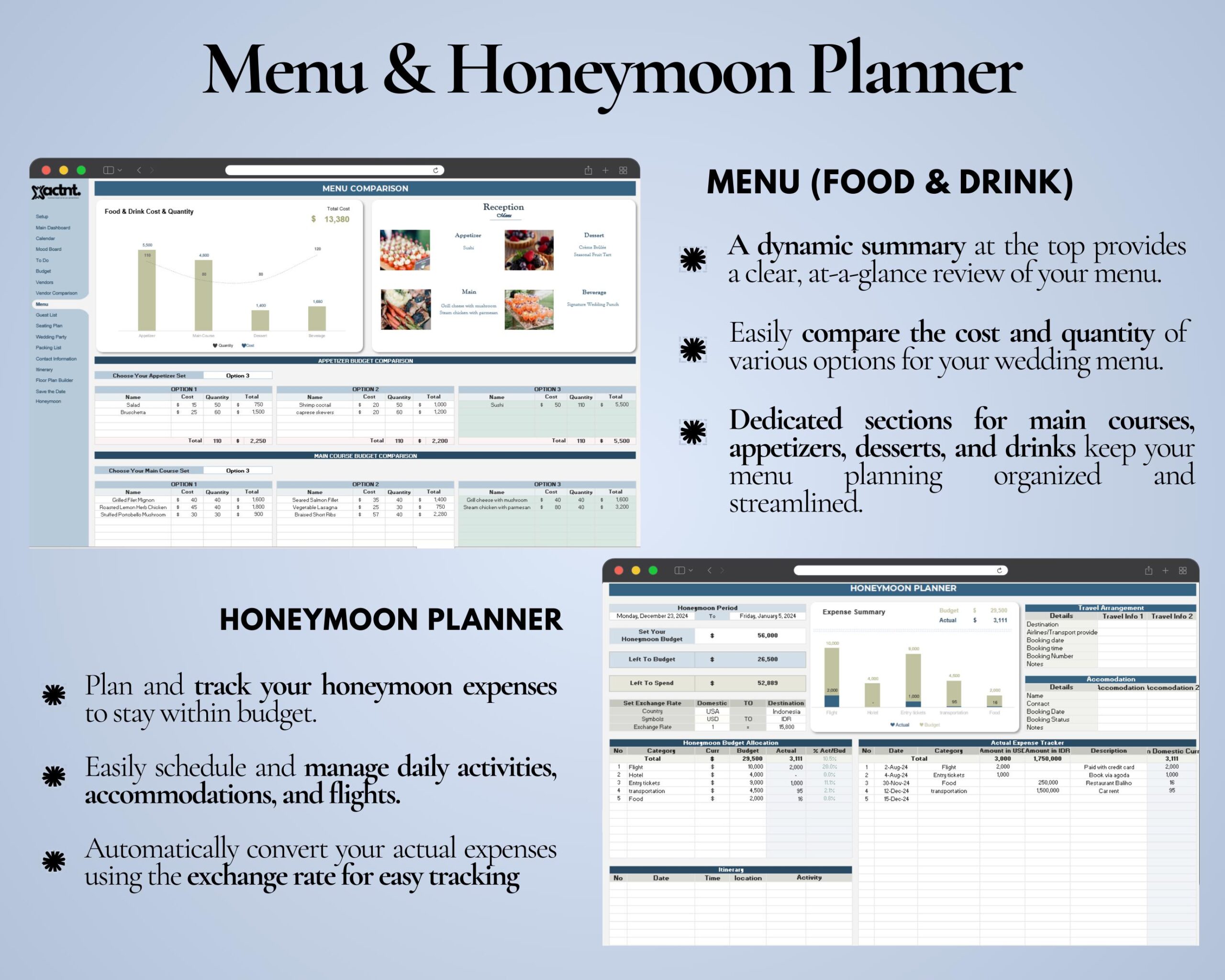 Ultimate Wedding Planner Spreadsheet with Budget, Guest List and Seating Chart
