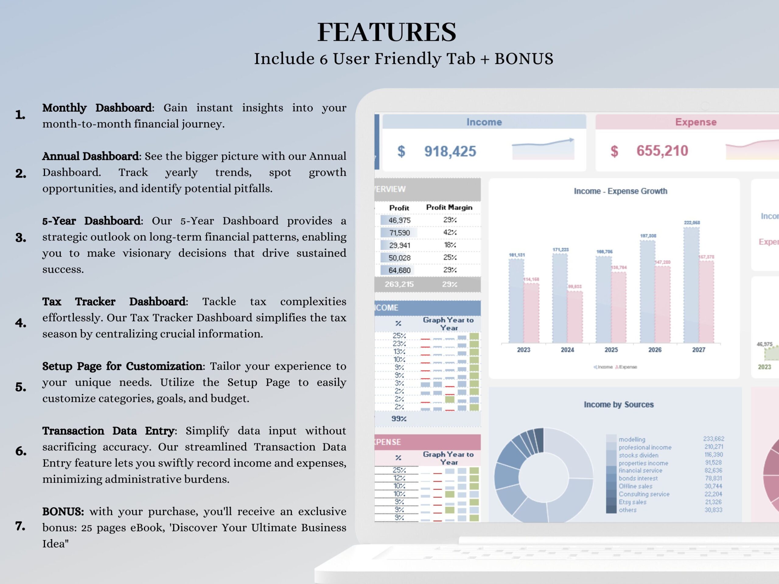 Small Business Bookkeeping Template with Budget and Sales Tracker