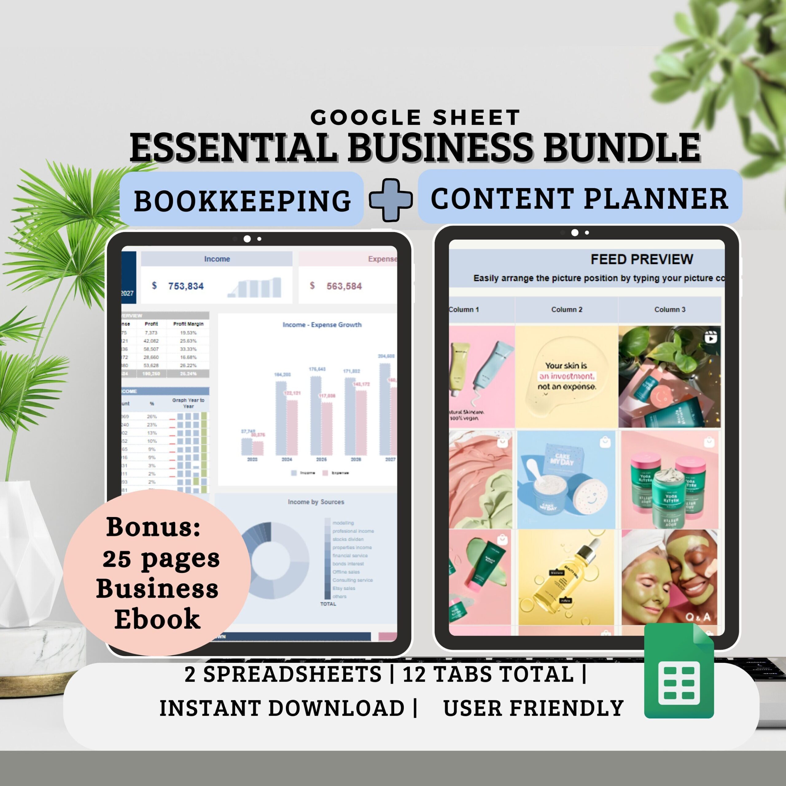 Small Business Bookkeeping and Content Planner