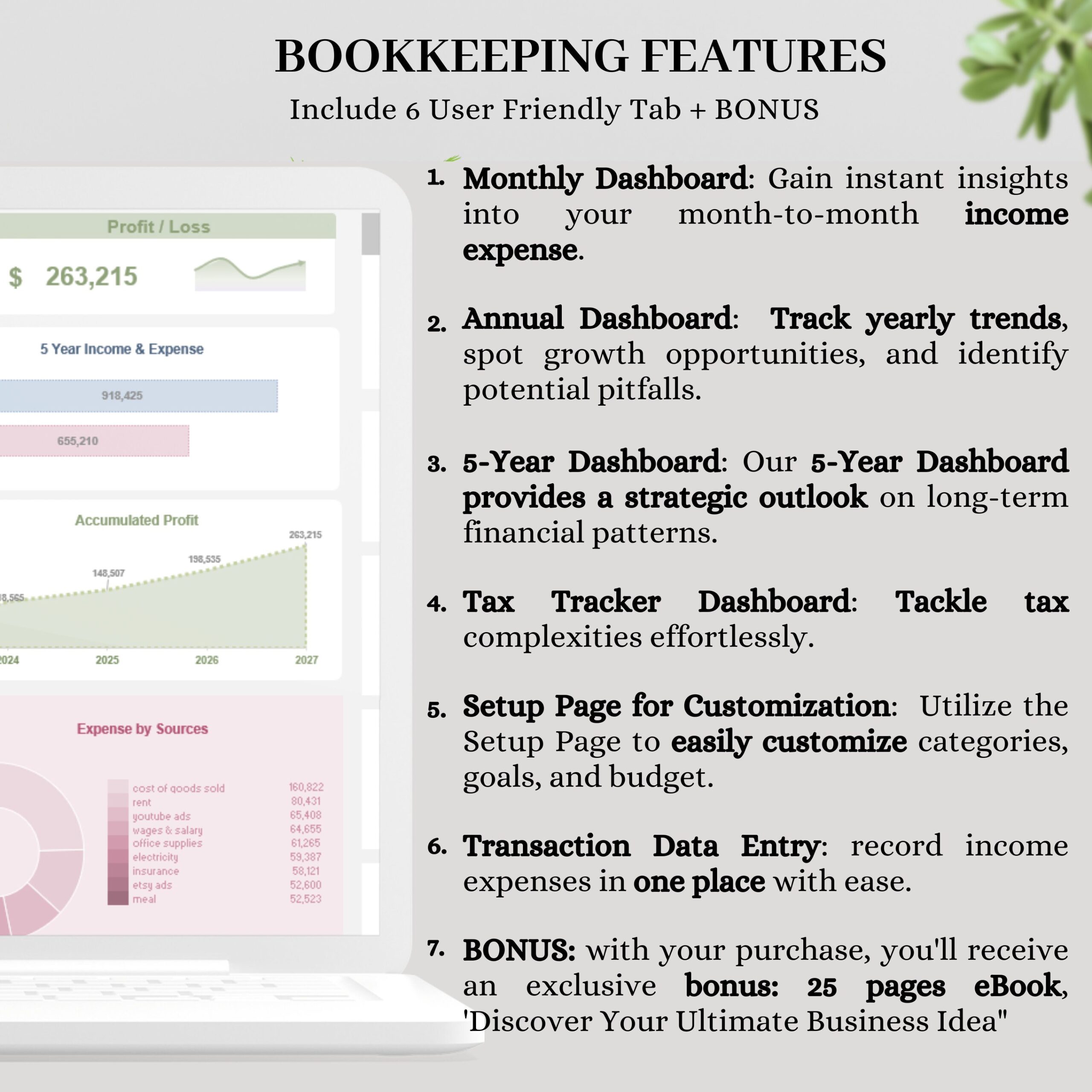 Small Business Bookkeeping and Content Planner