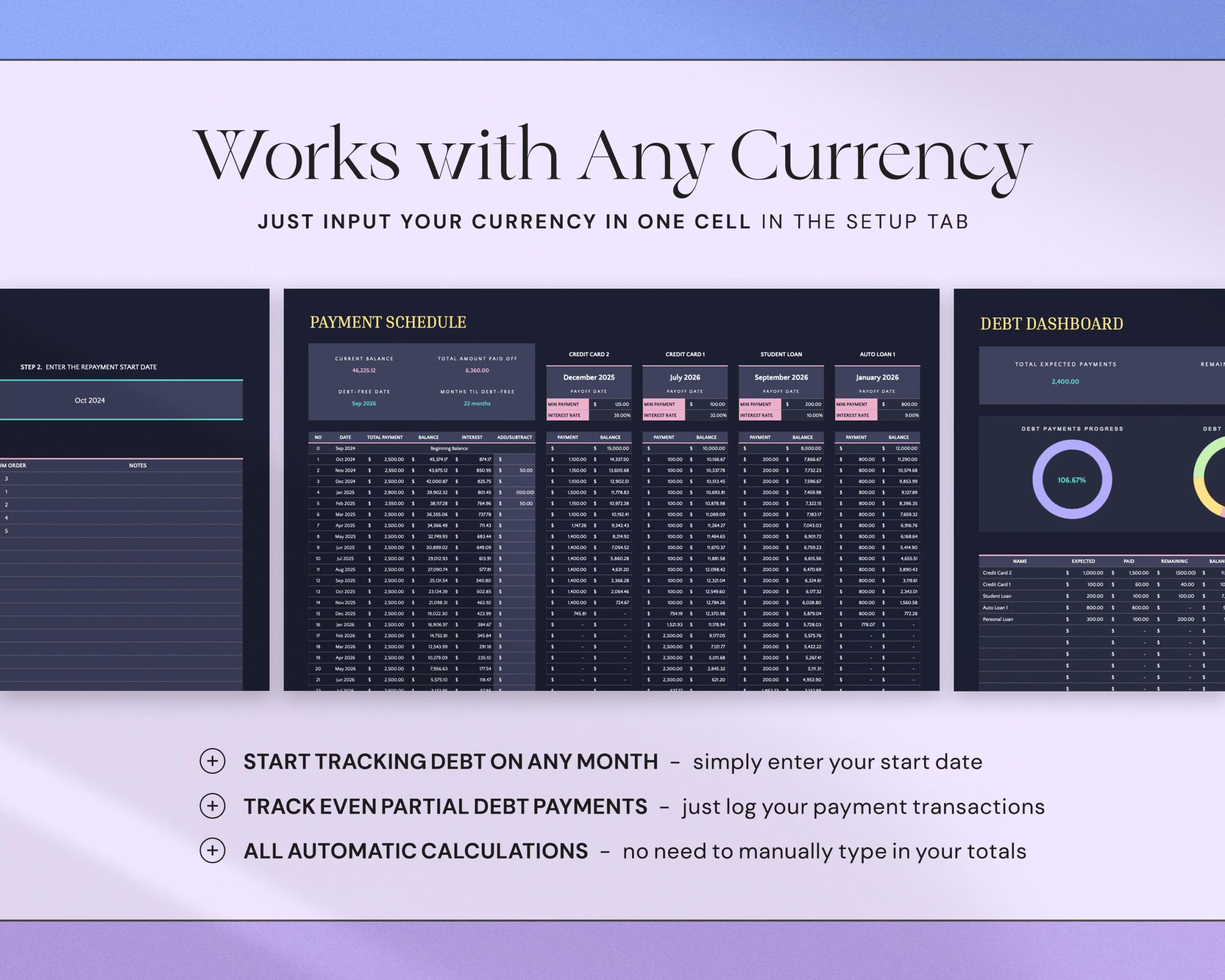 Debt Payoff Tracker Spreadsheet with Snowball and Avalanche Planner, Credit Card and Loan Tracker and Financial Planner