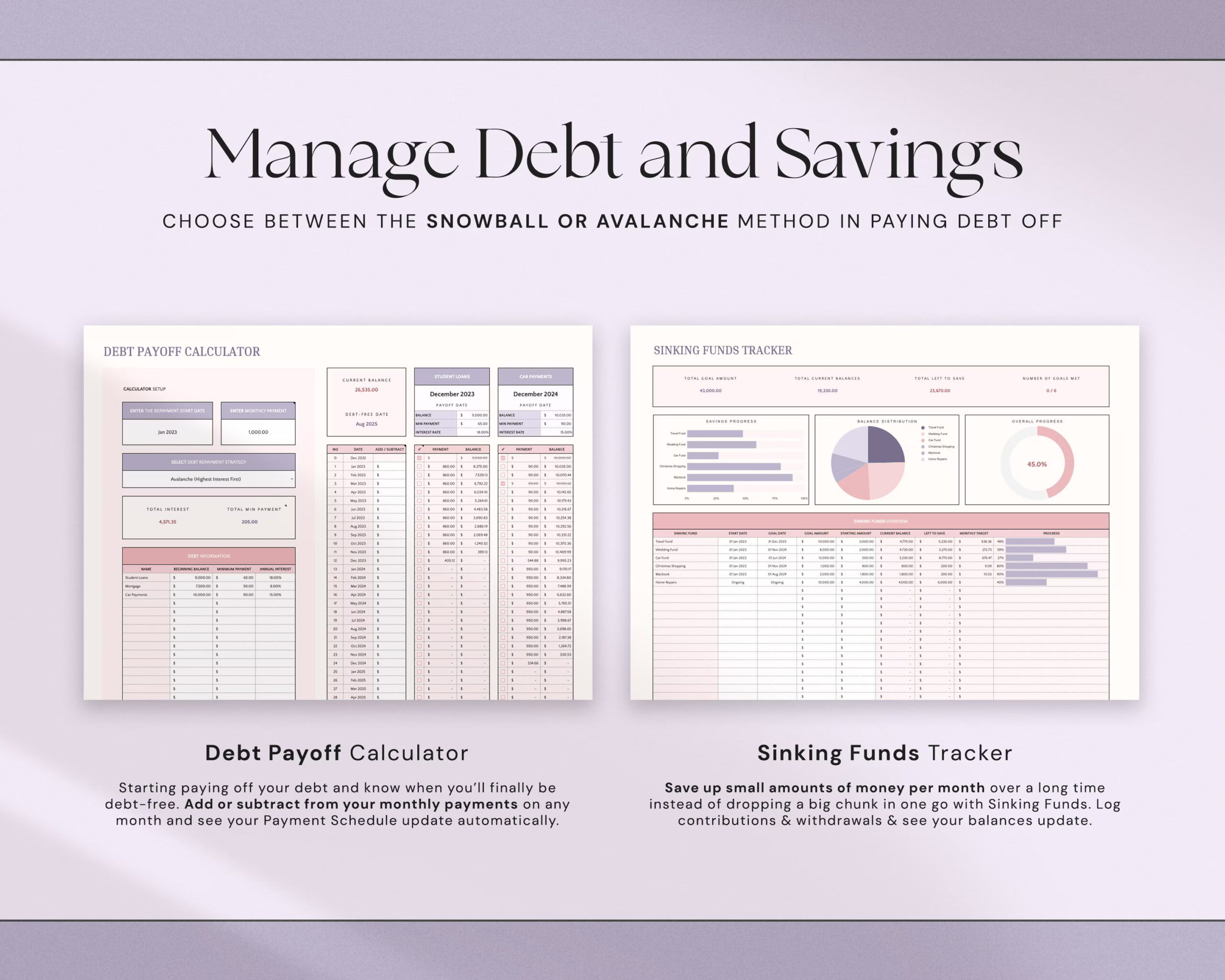 Annual Budget Spreadsheet Planner with Yearly Budget Planner, Financial Planner and Monthly Budget Template