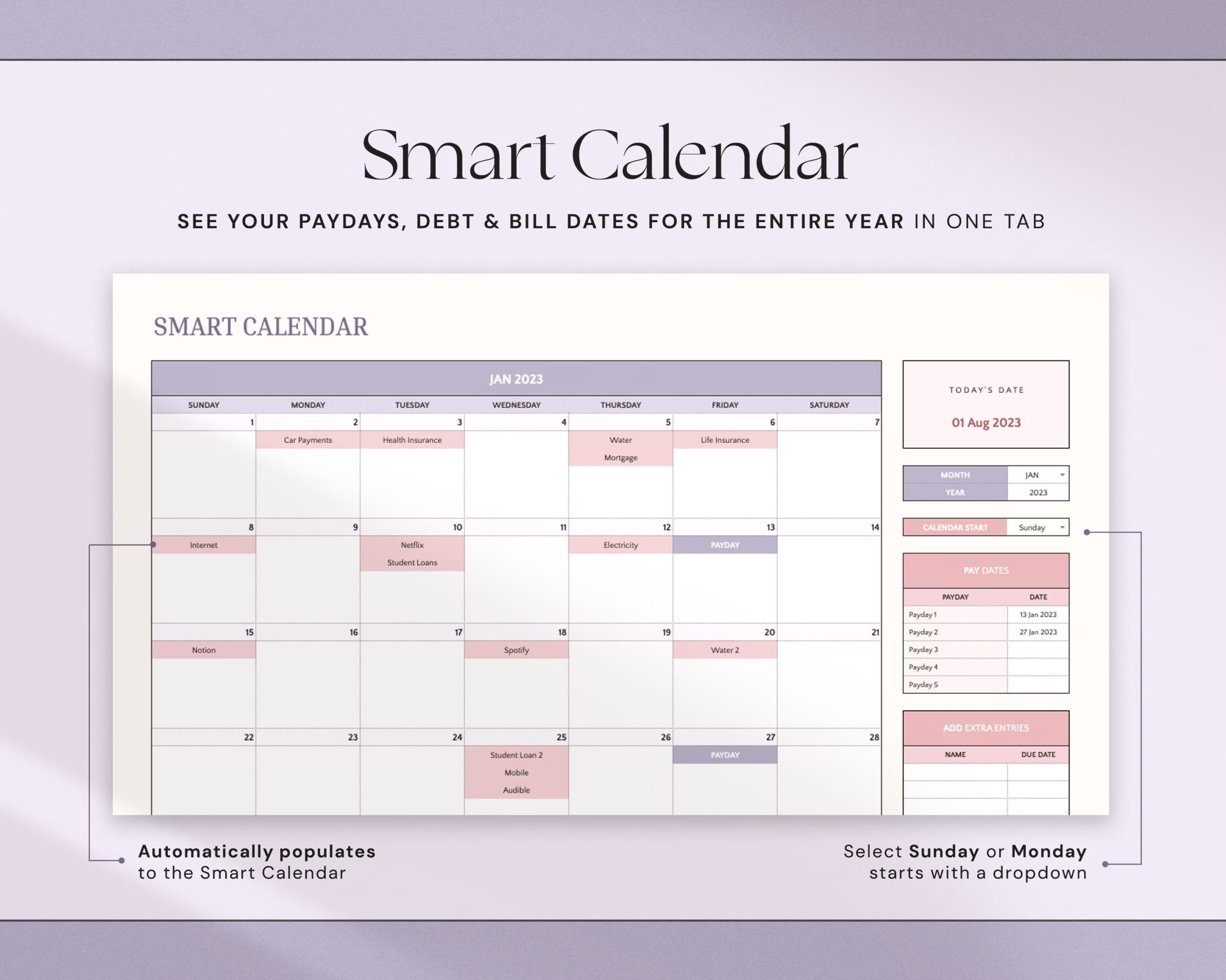 Annual Budget Spreadsheet Planner with Yearly Budget Planner, Financial Planner and Monthly Budget Template