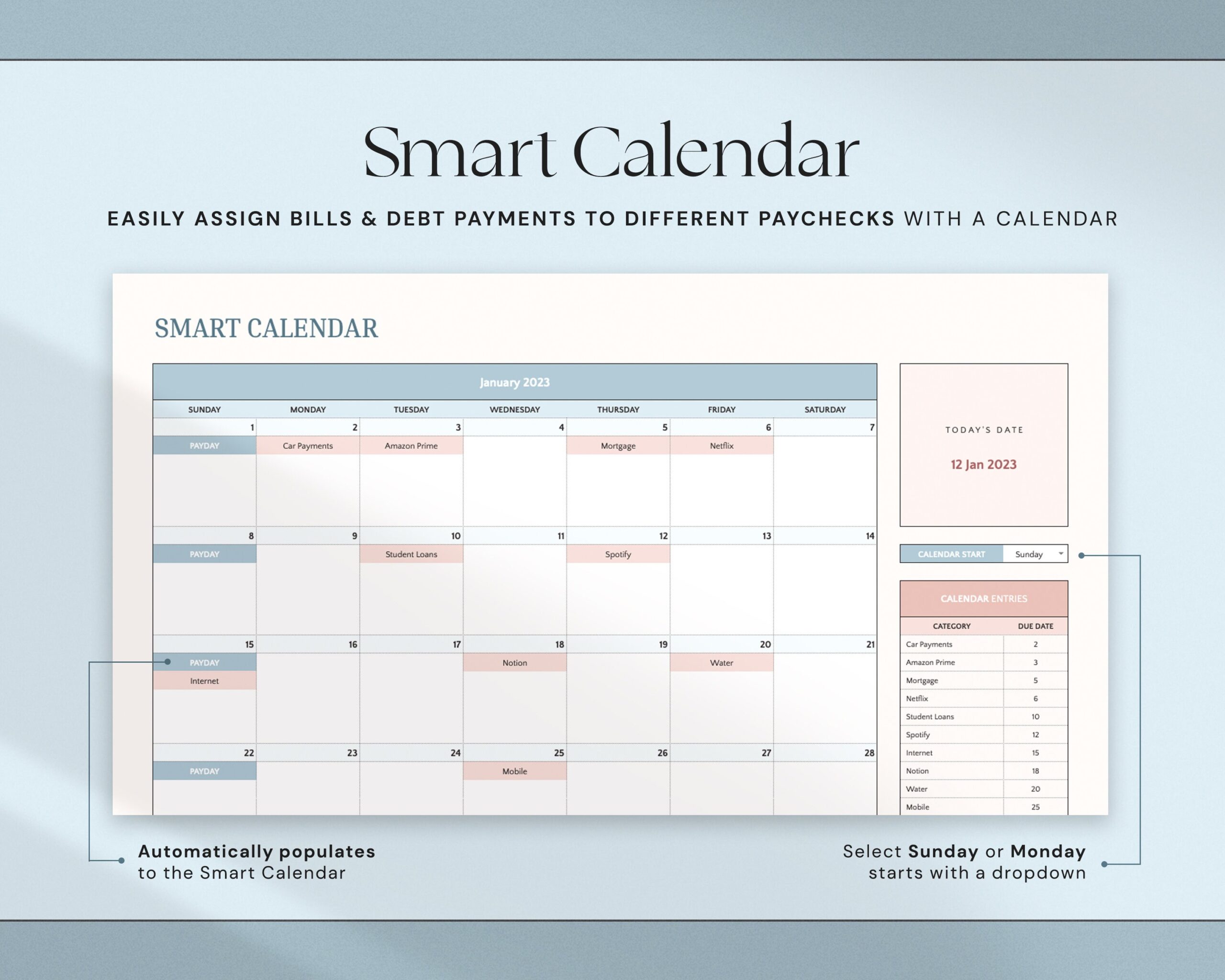 Paycheck Budget Spreadsheet with Weekly and Biweekly Budget Planner and Budget Tracker