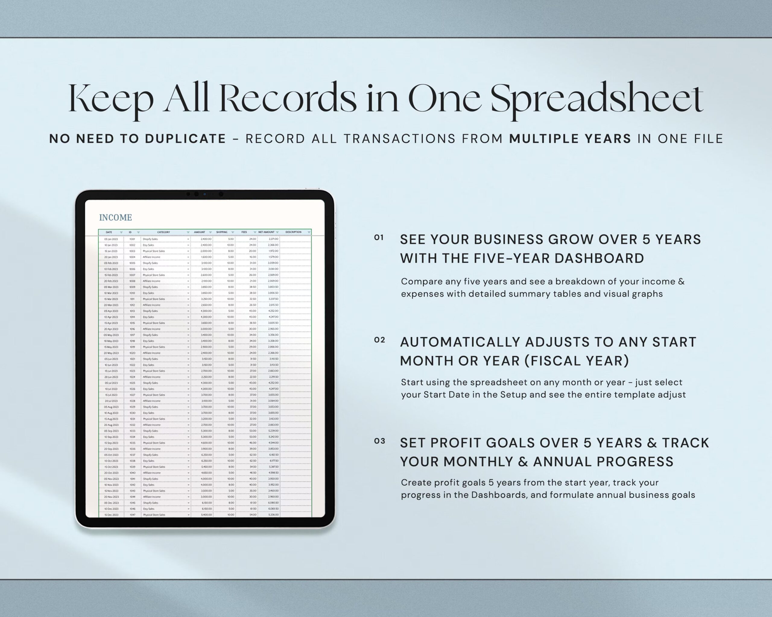Small Business Bookkeeping Template with Expense Tracker, Sales Tracker, Accounting Template and Income Tracker