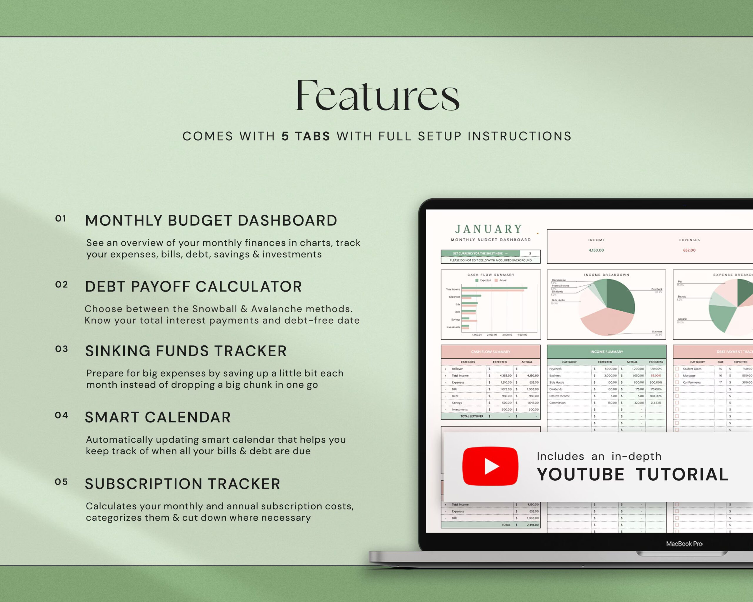 Ultimate Monthly Budget Spreadsheet with Budget Planner, Savings Tracker, Financial Planner and Zero-Based Budget