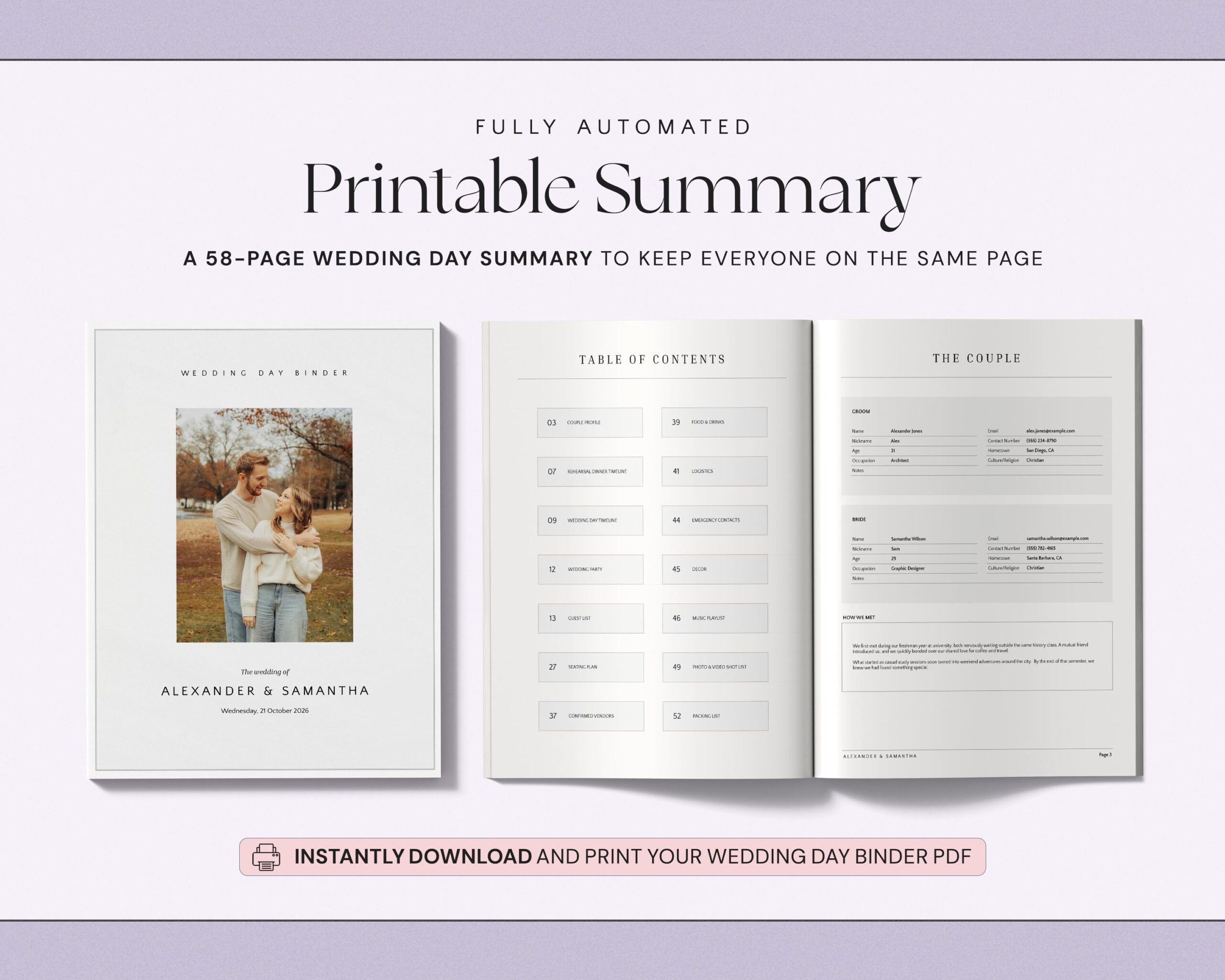 Wedding Planner Spreadsheet with Guest List, Seating Plan, Wedding Checklist and Budget Tracker