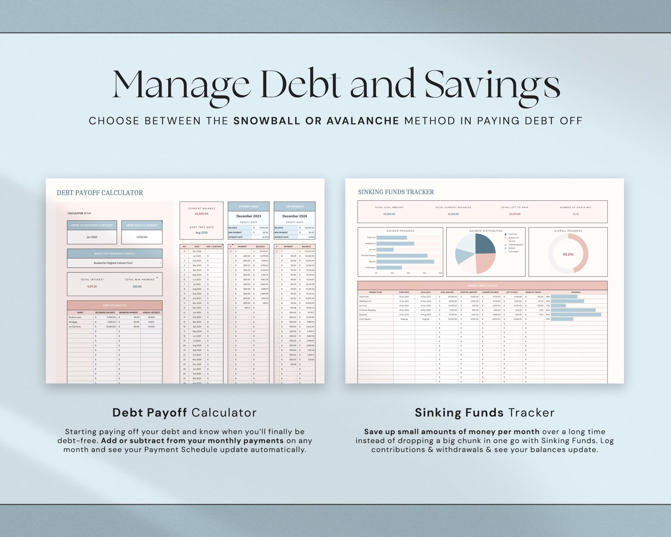 Annual Budget Spreadsheet with Yearly Budget Template, Financial Planner, Net Worth Tracker and Monthly Budget Dashboard