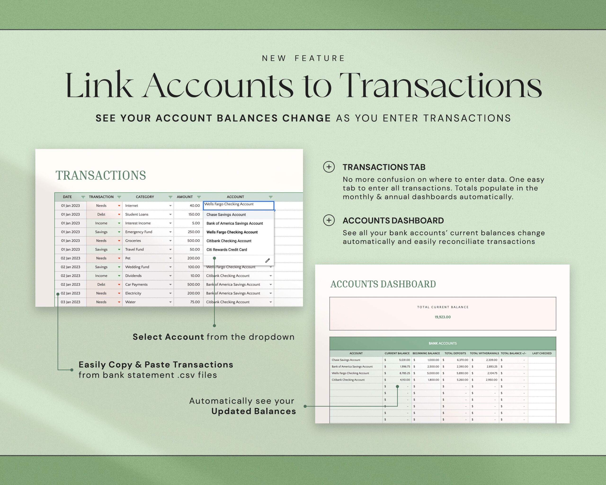 Annual Budget Planner with Monthly Budget Spreadsheet and Yearly Budget Tracker