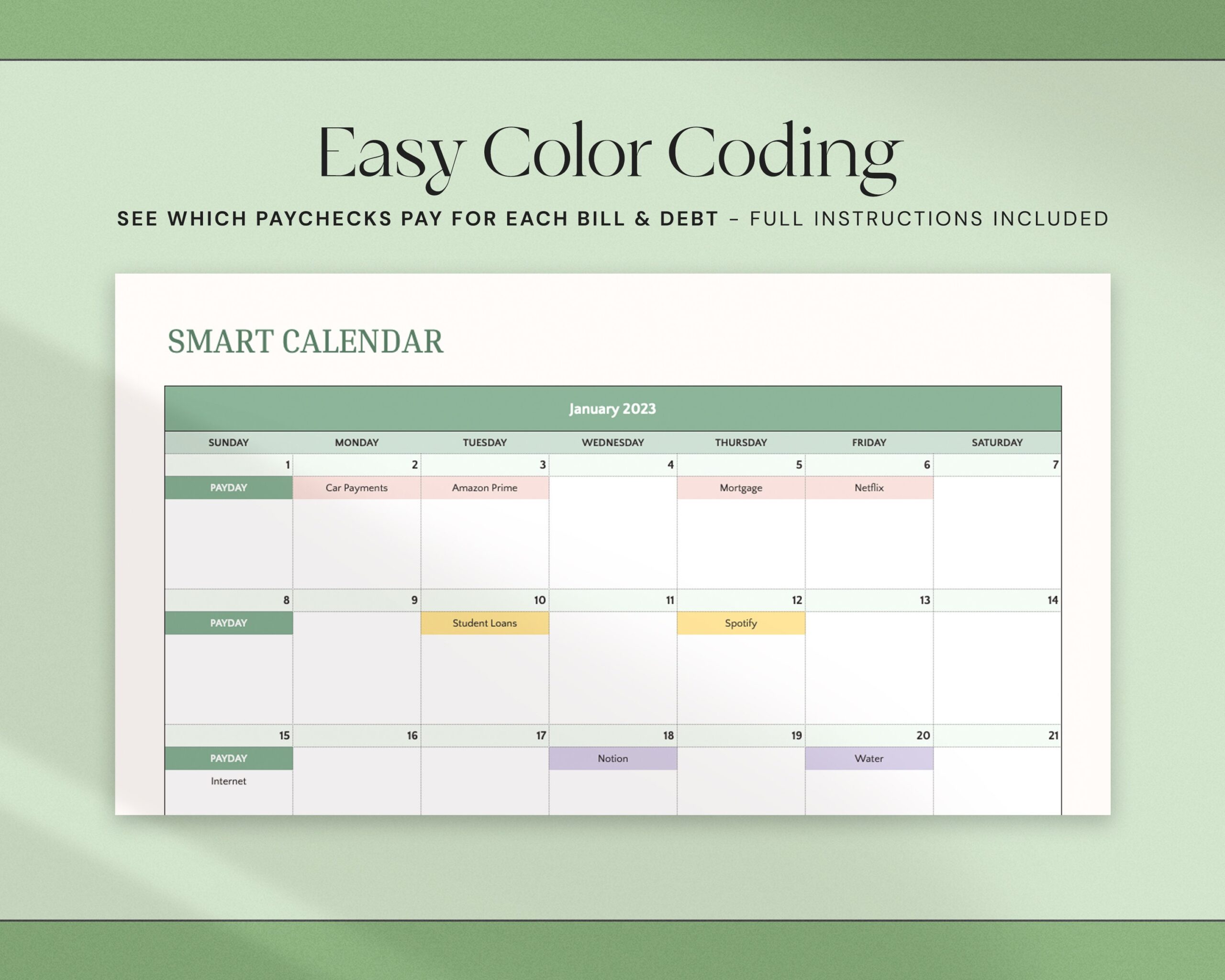 Budget Spreadsheet with Paycheck Budget Template, Biweekly Budget Planner, Expense Tracker and Weekly Finance Planner