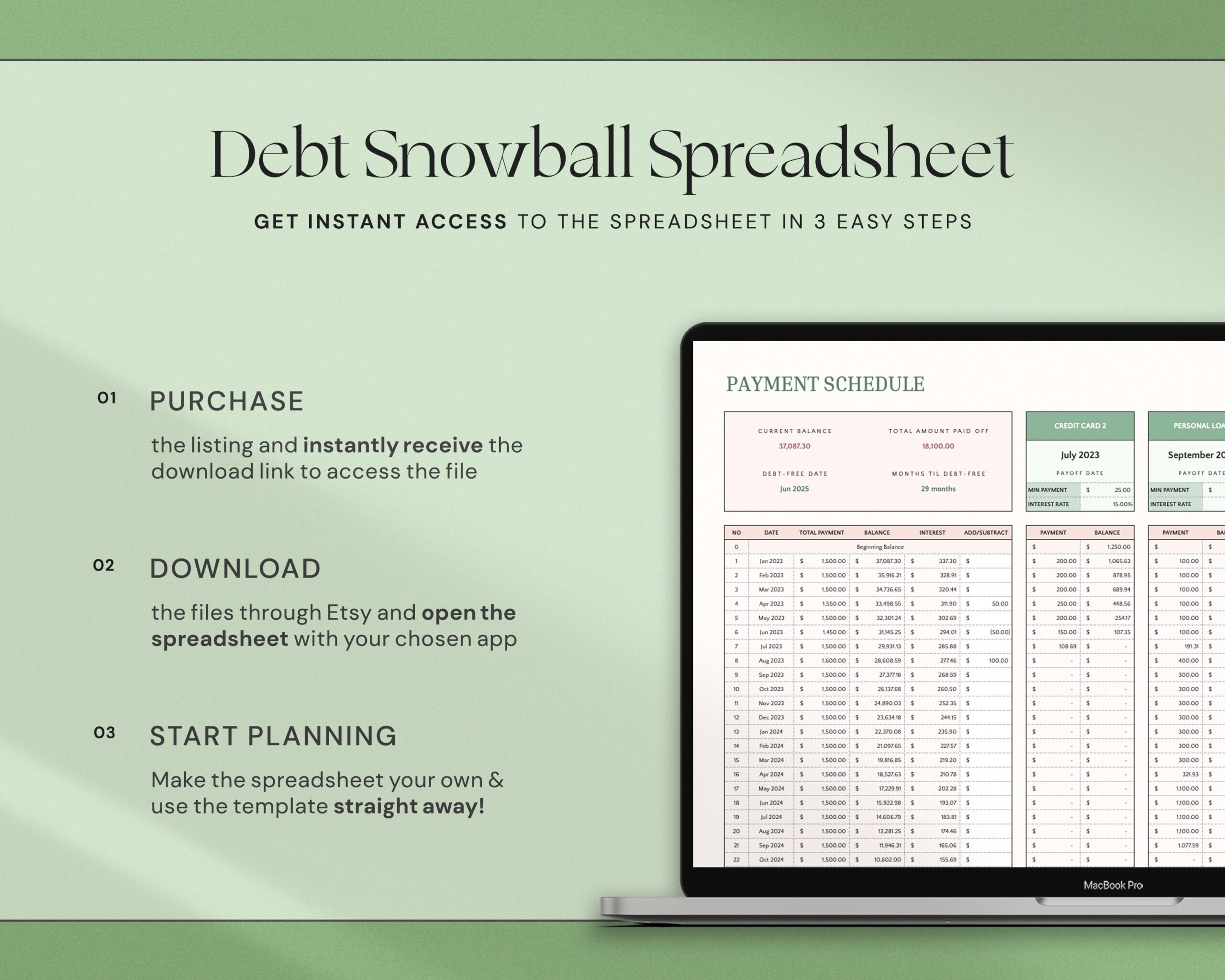 Debt Snowball Spreadsheet with Debt Payoff Tracker, Debt Payoff Calculator, Student Loan Repayment and Home Debt Payoff Chart