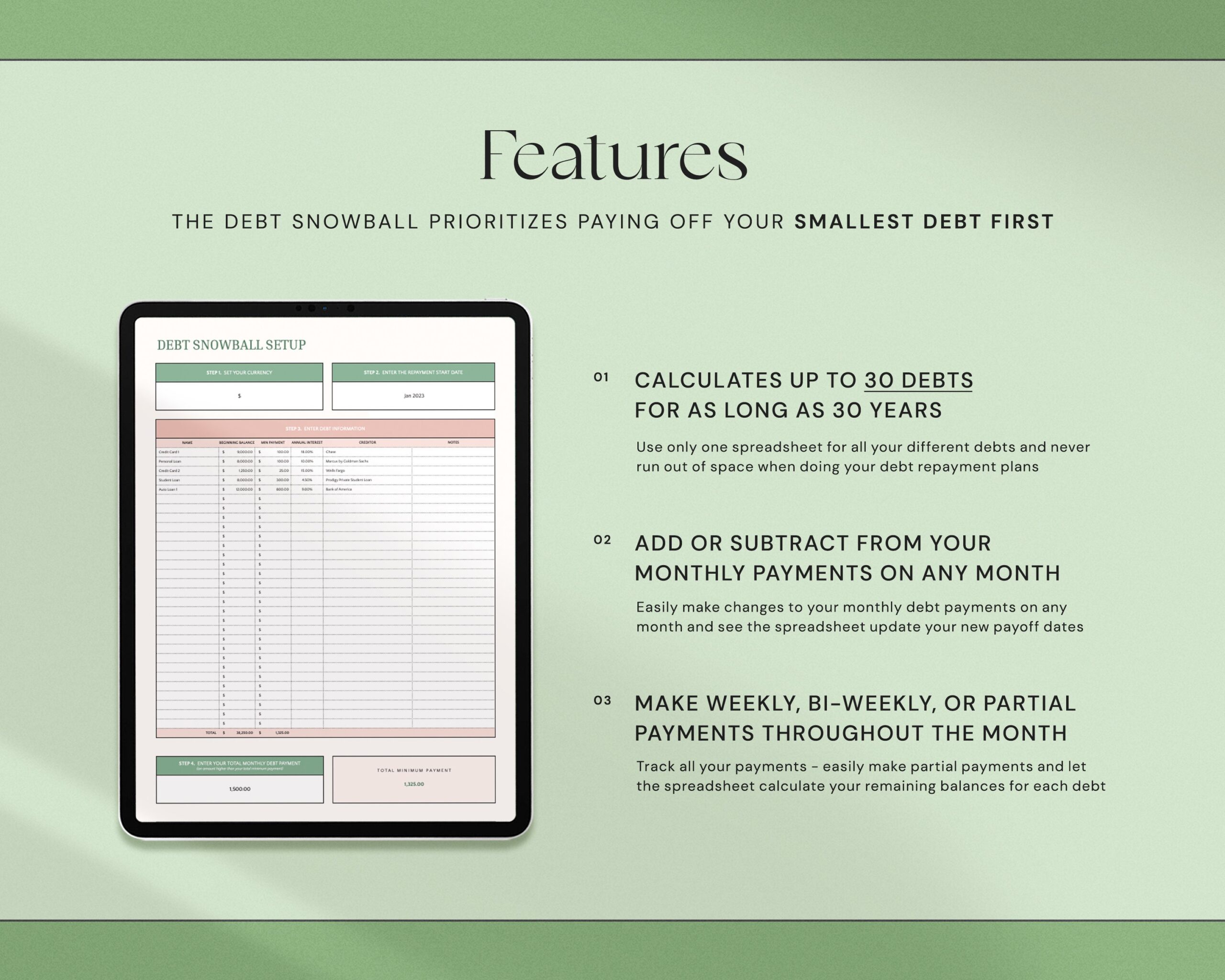 Debt Snowball Spreadsheet with Debt Payoff Tracker, Debt Payoff Calculator, Student Loan Repayment and Home Debt Payoff Chart