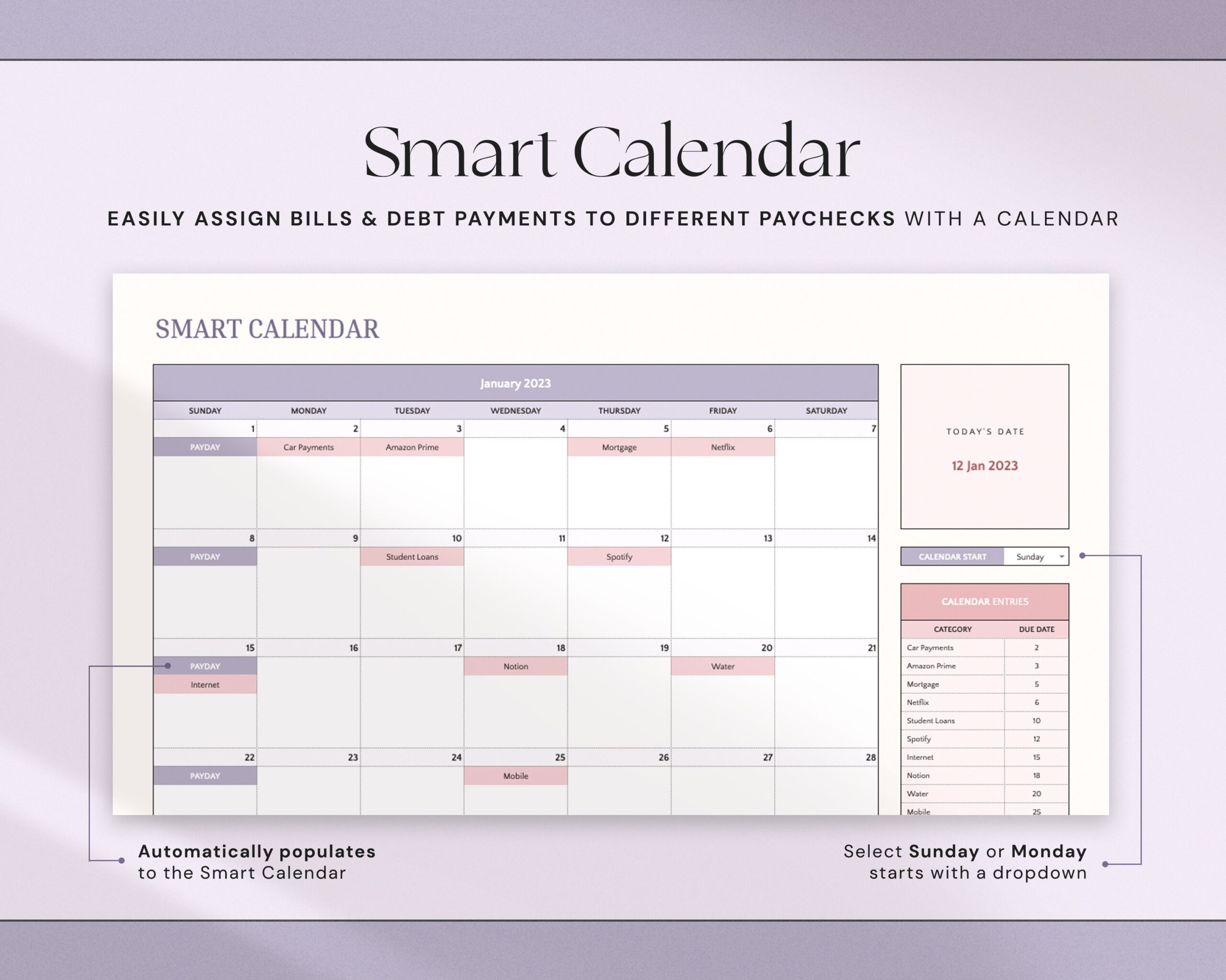 Paycheck Budget Spreadsheet with Paycheck-by-Paycheck Budget Planner and Personal Finance Tracker
