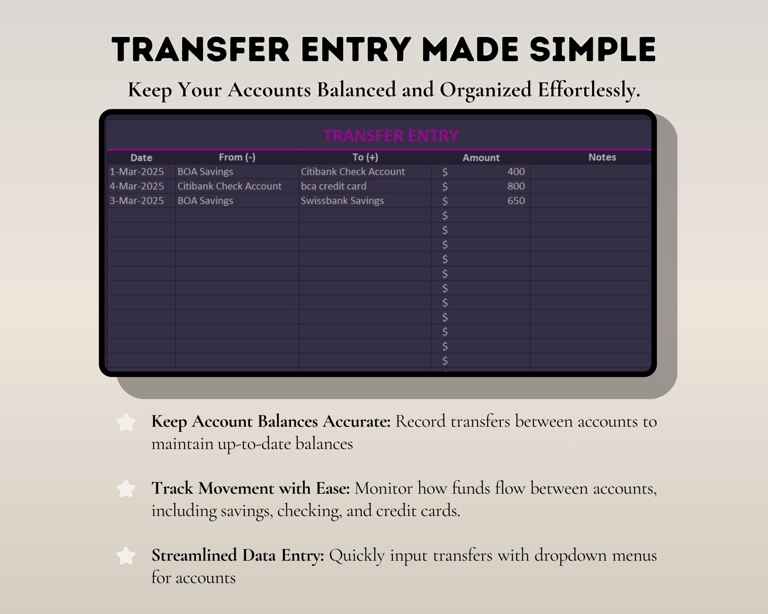 Simple Budget Spreadsheet PLR Template with Income, Expense and Bill Tracker
