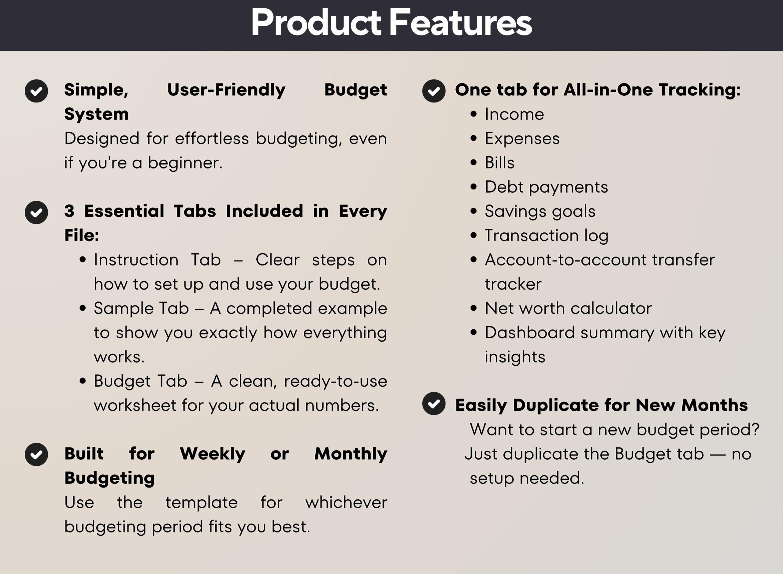 Simple Budget Spreadsheet PLR Template with Income, Expense and Bill Tracker