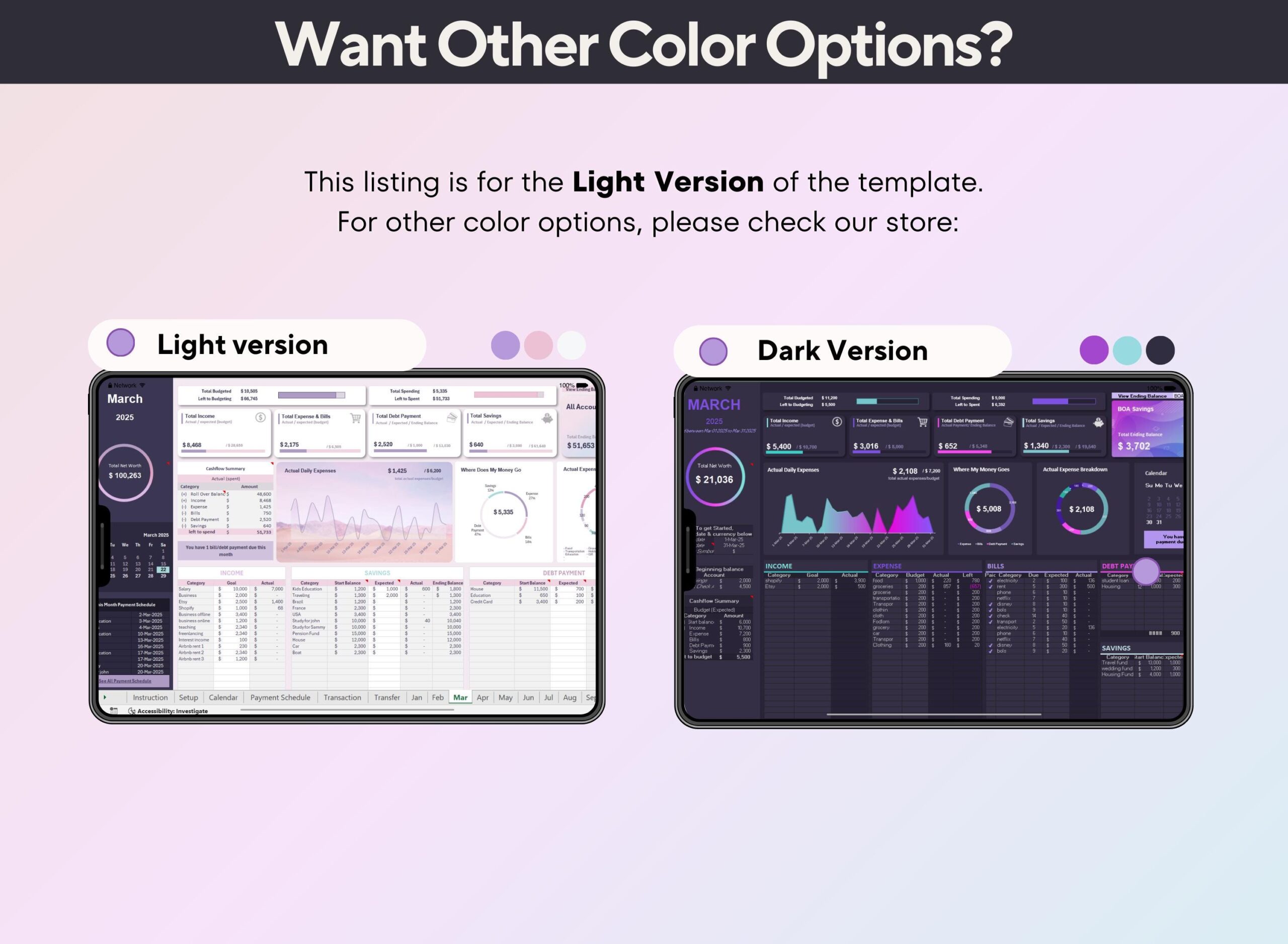 Annual Budget Spreadsheet: Income and Expense Tracker | Bill Debt Savings Planner Finance
