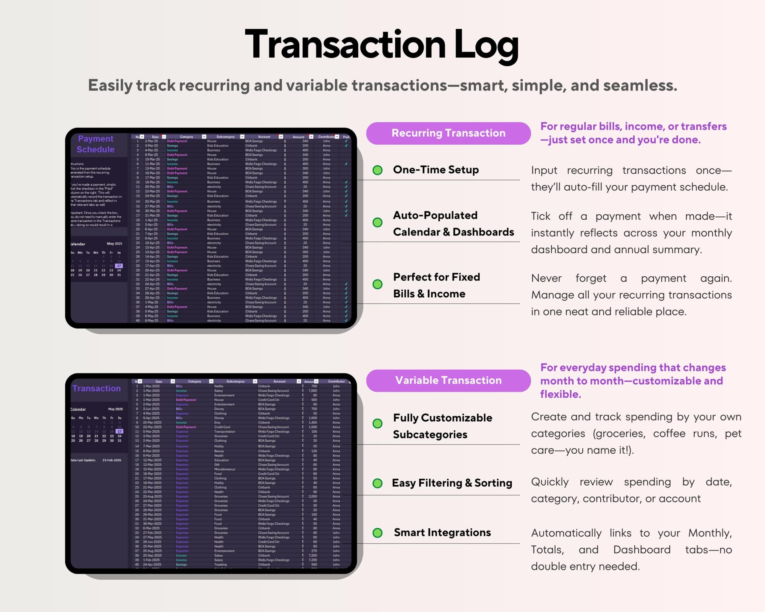 Couple Budget Planner with Annual and Monthly Tracker for Income, Expenses, Debt, Savings and Bills