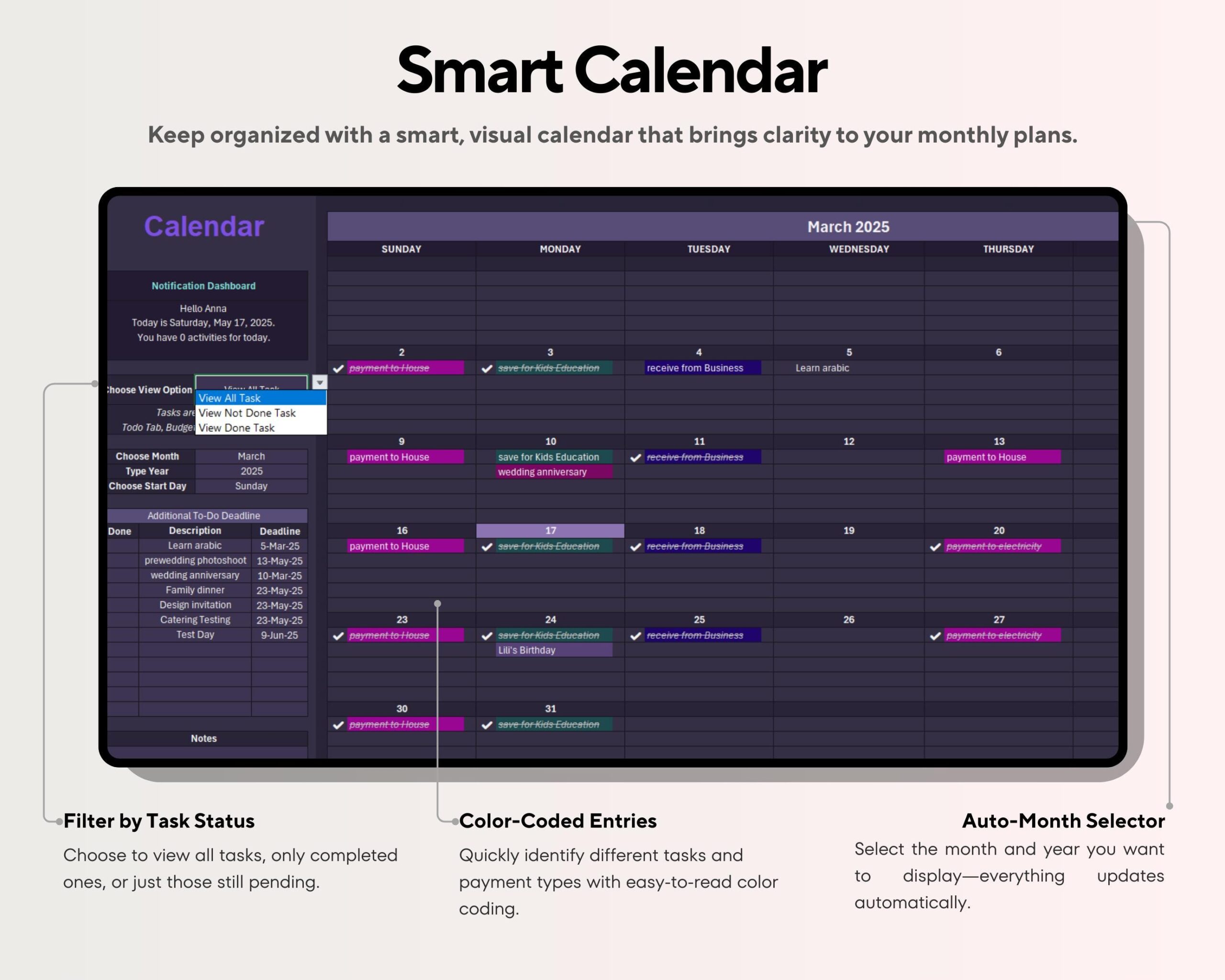 Couple Budget Planner with Annual and Monthly Tracker for Income, Expenses, Debt, Savings and Bills