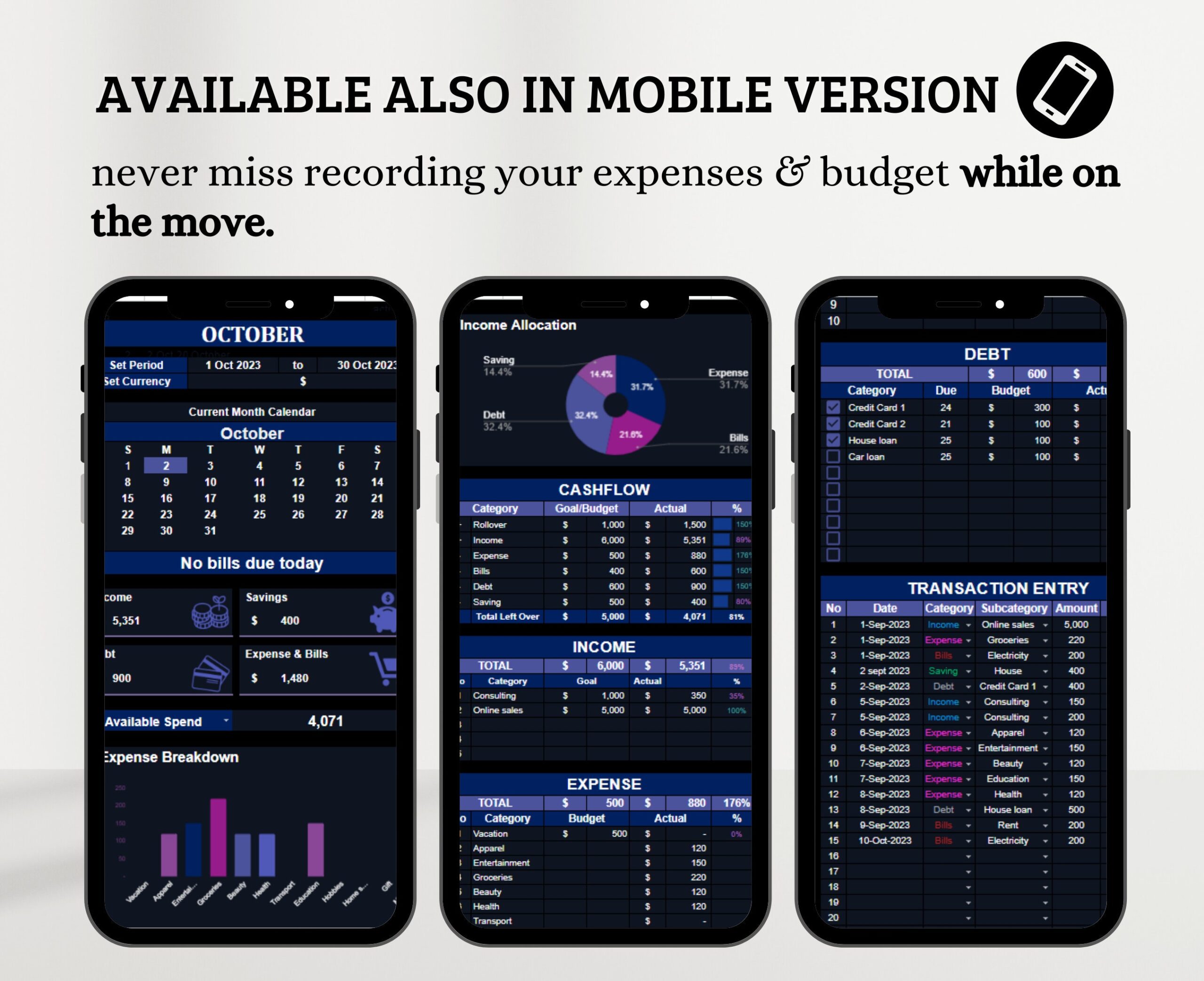 All-in-One Budget Spreadsheet with Finance Tracker