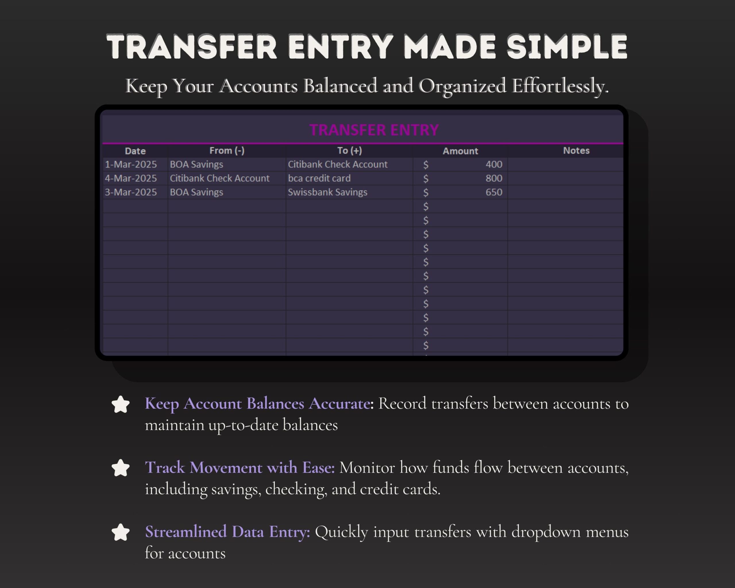 Simple Monthly Budget Spreadsheet with Income and Expense Tracker, Bills and Savings Budget Planner