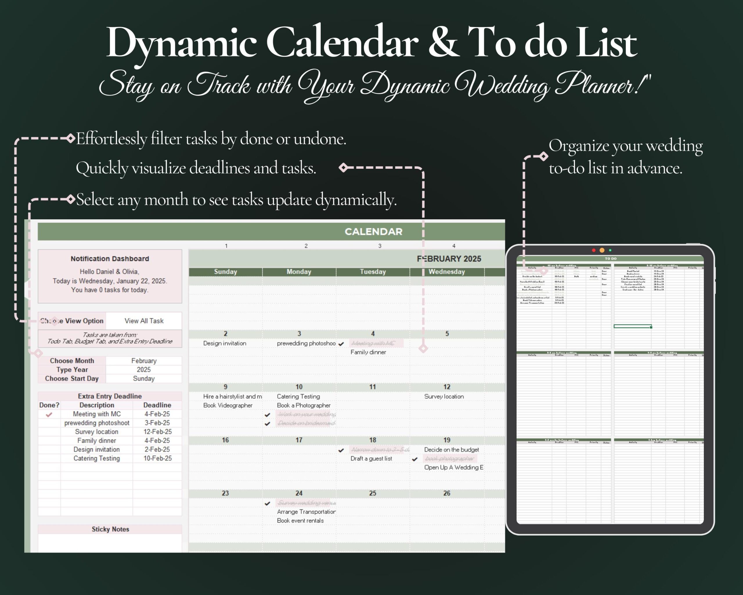 Ultimate Wedding Planner Spreadsheet with Budget, Guest List and Seating Plan