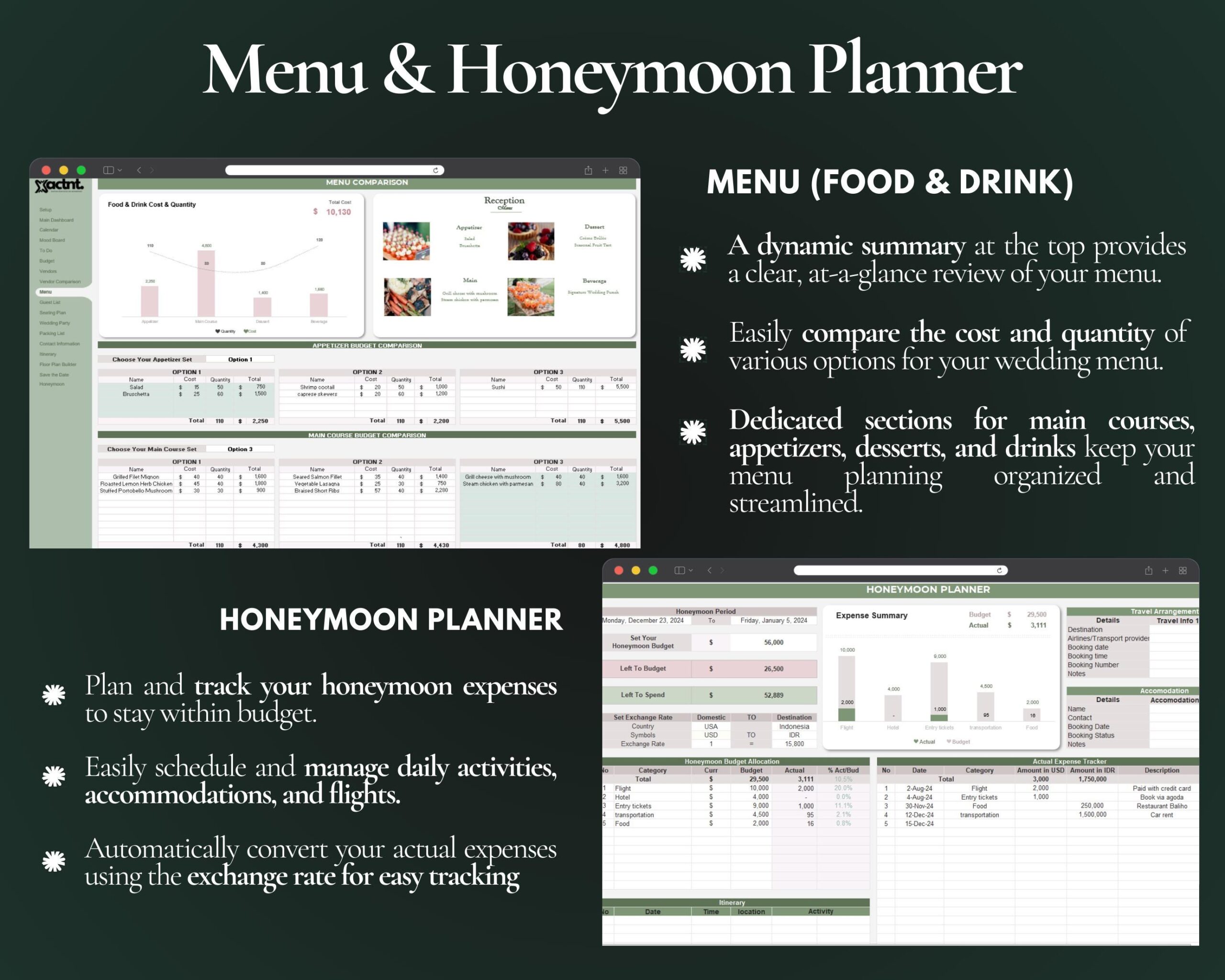 Ultimate Wedding Planner Spreadsheet with Budget, Guest List and Seating Plan