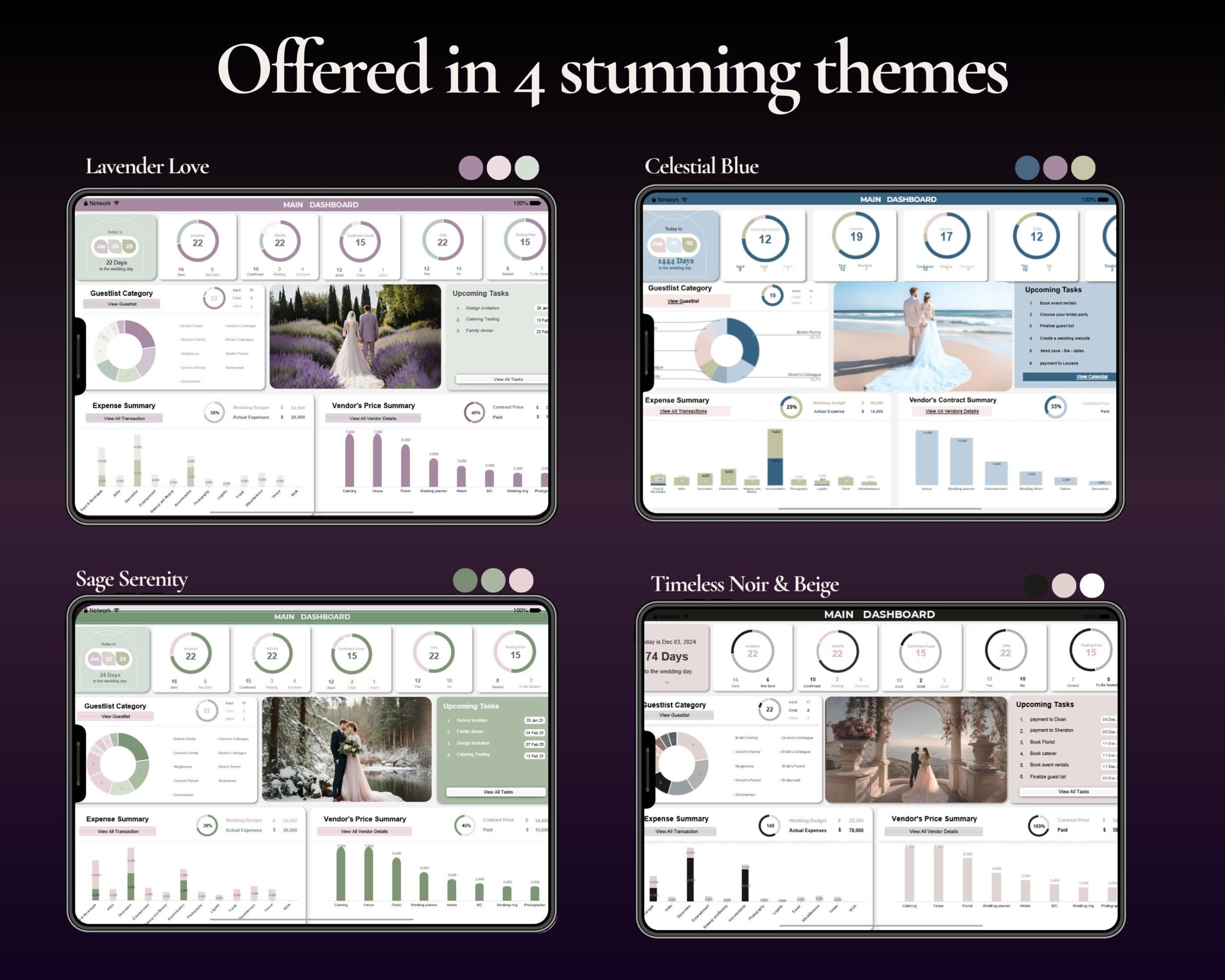 Ultimate Wedding Planner Spreadsheet with Budget, Guest List and Timeline
