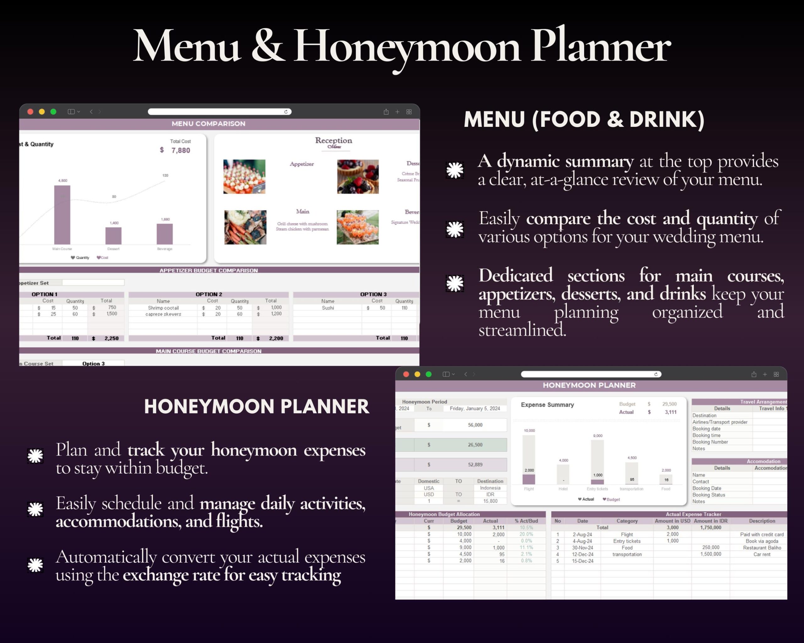Ultimate Wedding Planner Spreadsheet with Budget, Guest List and Timeline