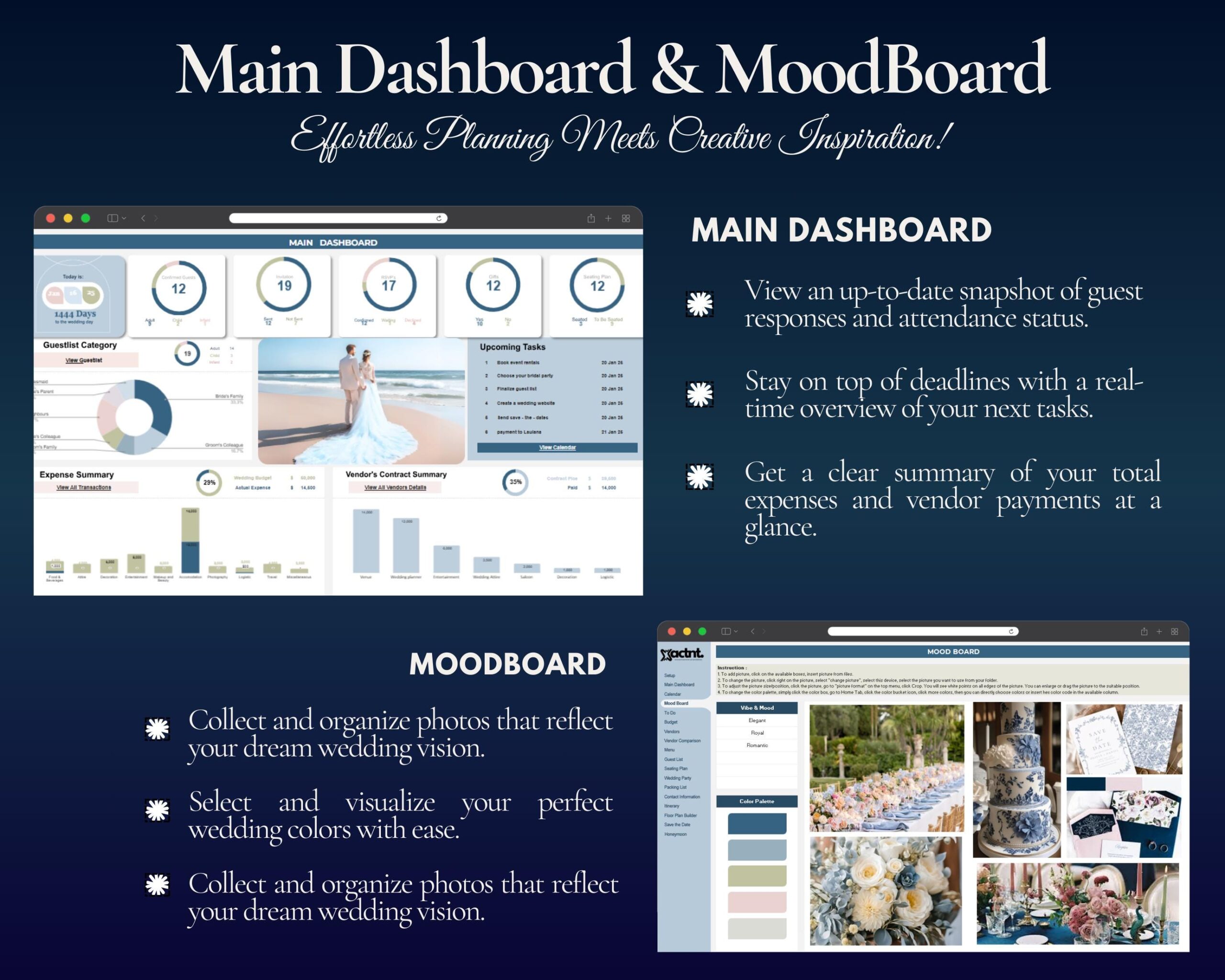 Ultimate Wedding Planner Spreadsheet with Budget, Guest List and Seating Plan