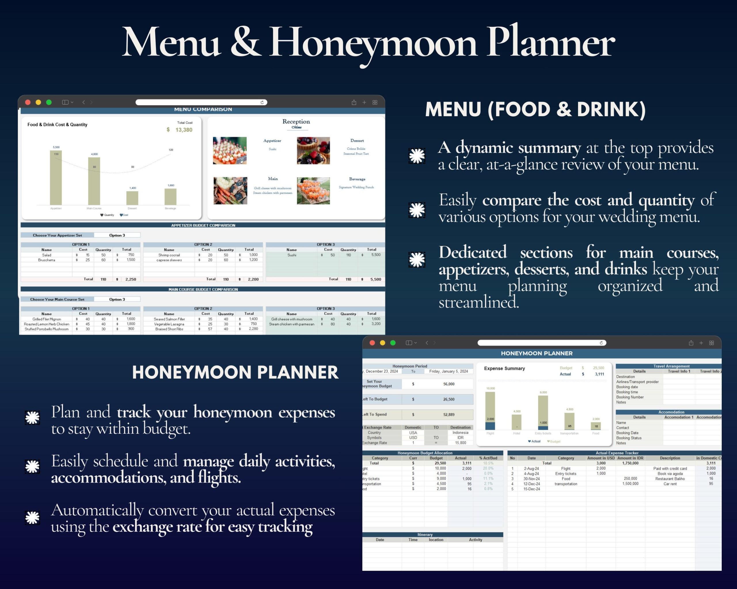 Ultimate Wedding Planner Spreadsheet with Budget, Guest List and Seating Plan