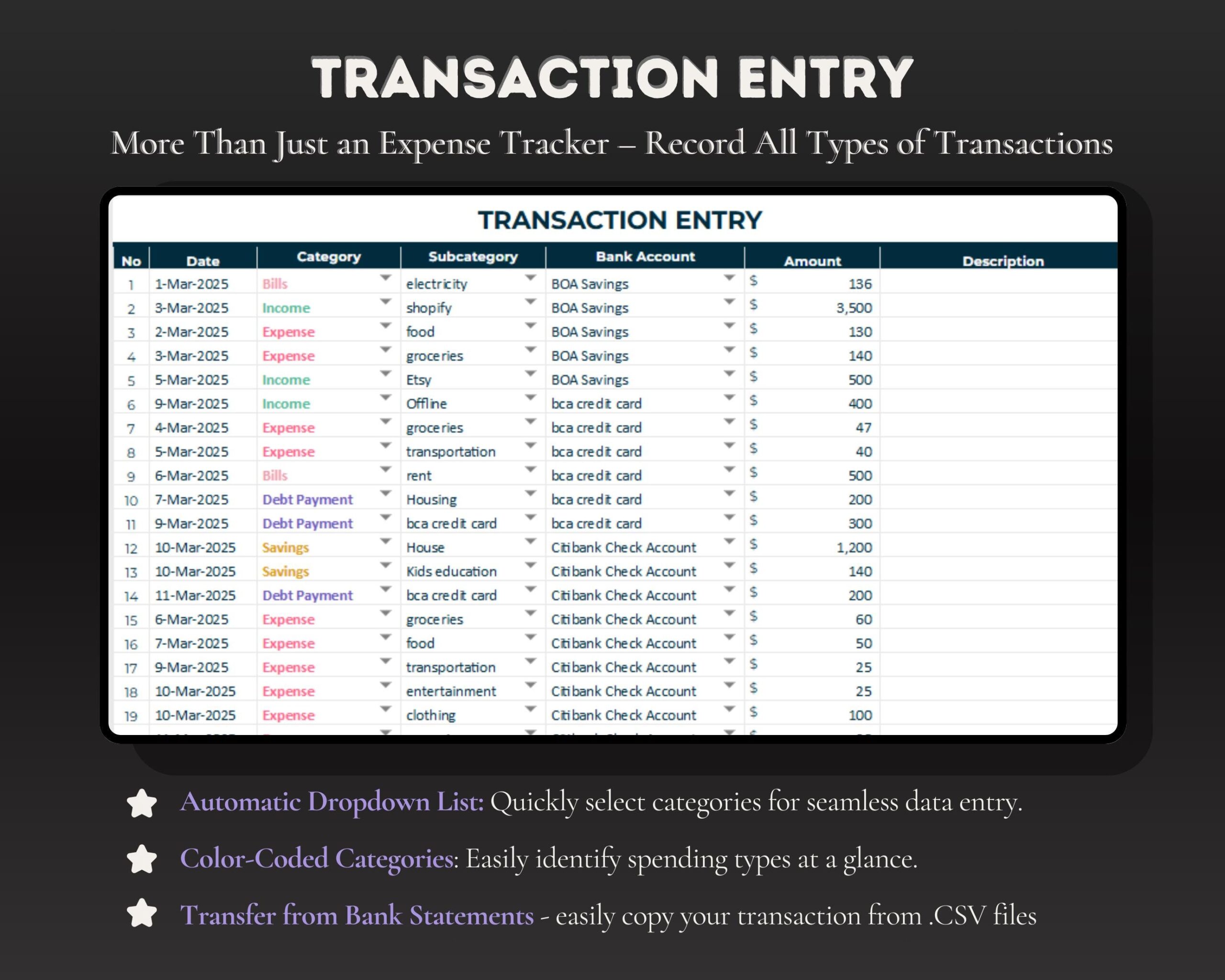Budget Tracker Spreadsheet with Income and Expense Planner