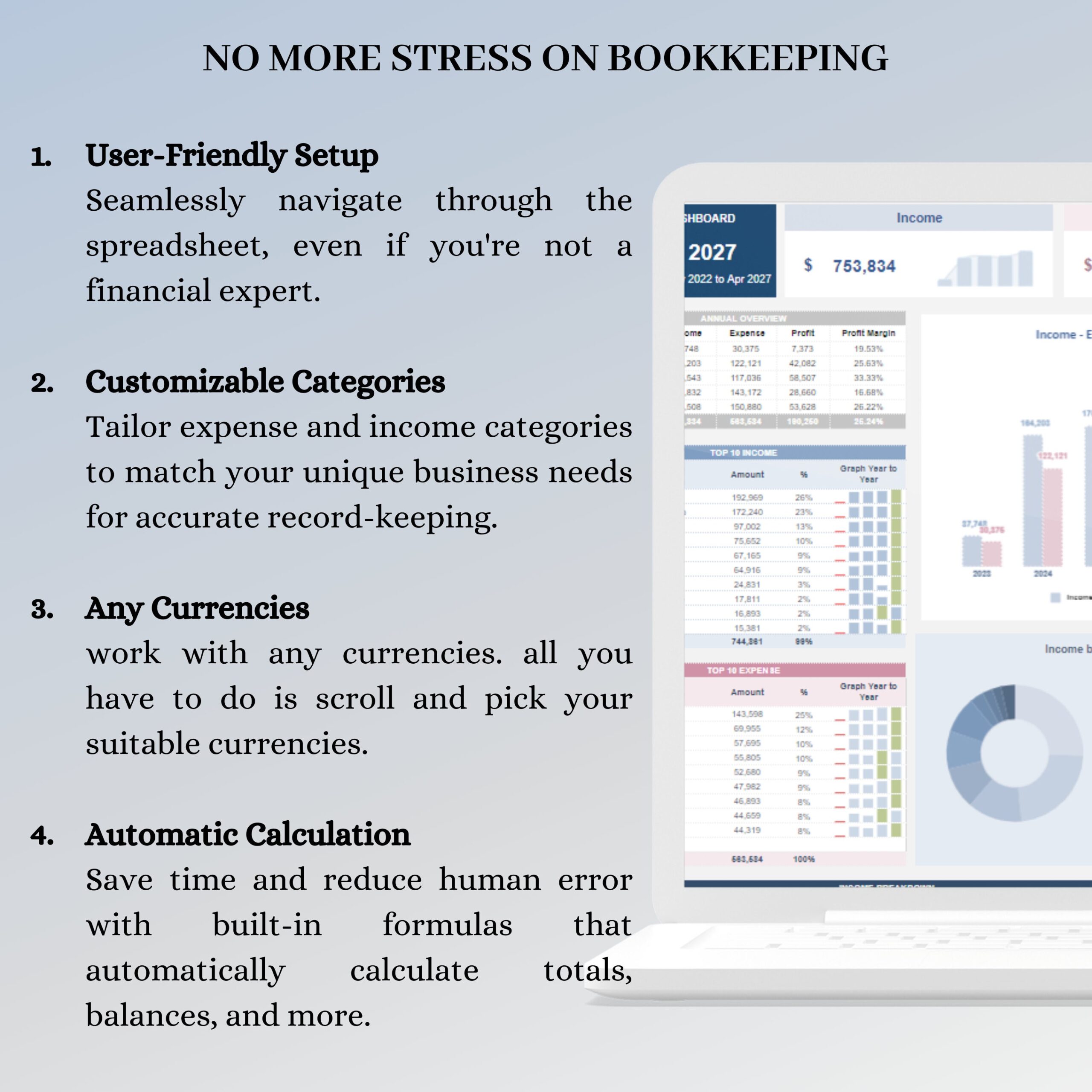 Business Bookkeeping Spreadsheet Template