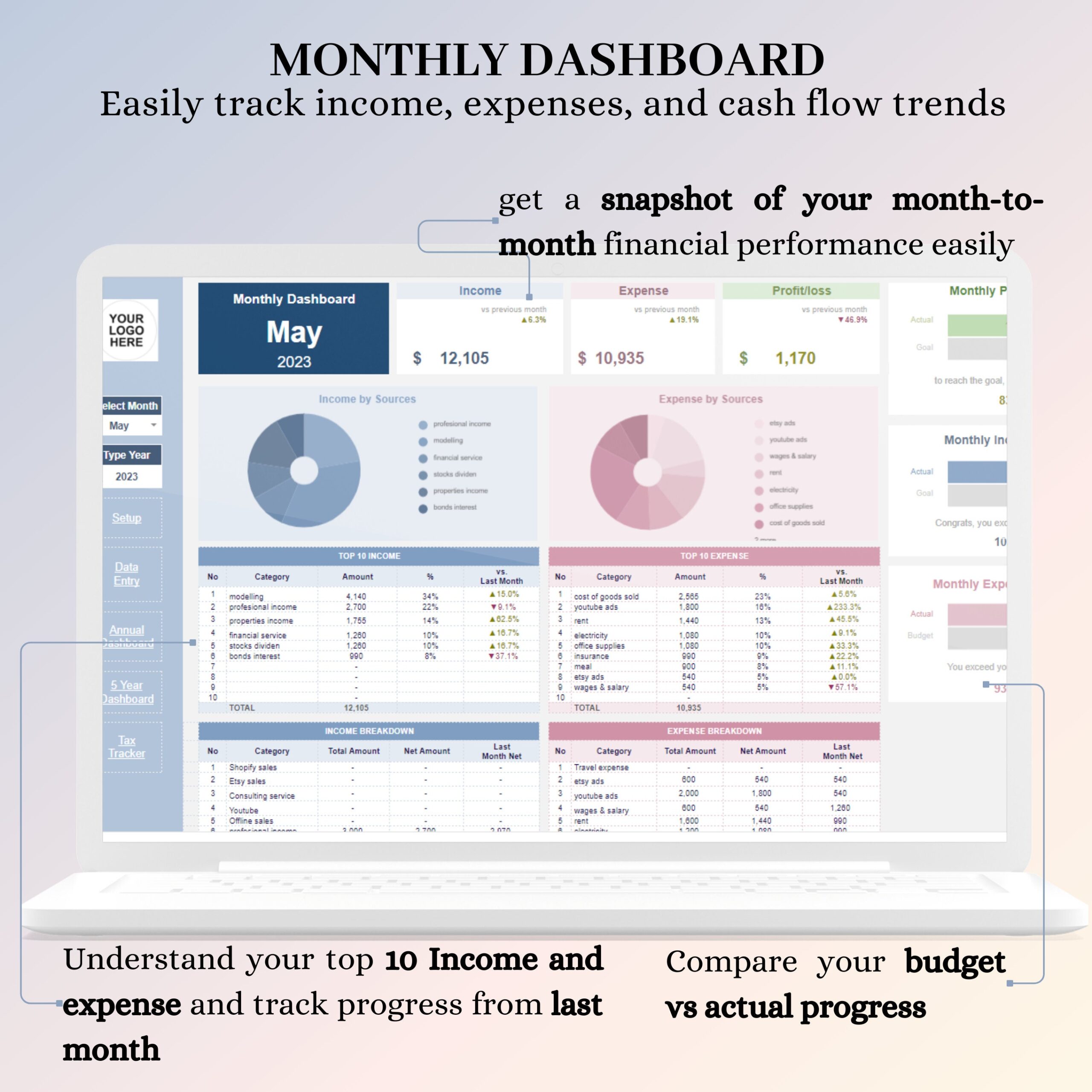 Business Bookkeeping Spreadsheet Template