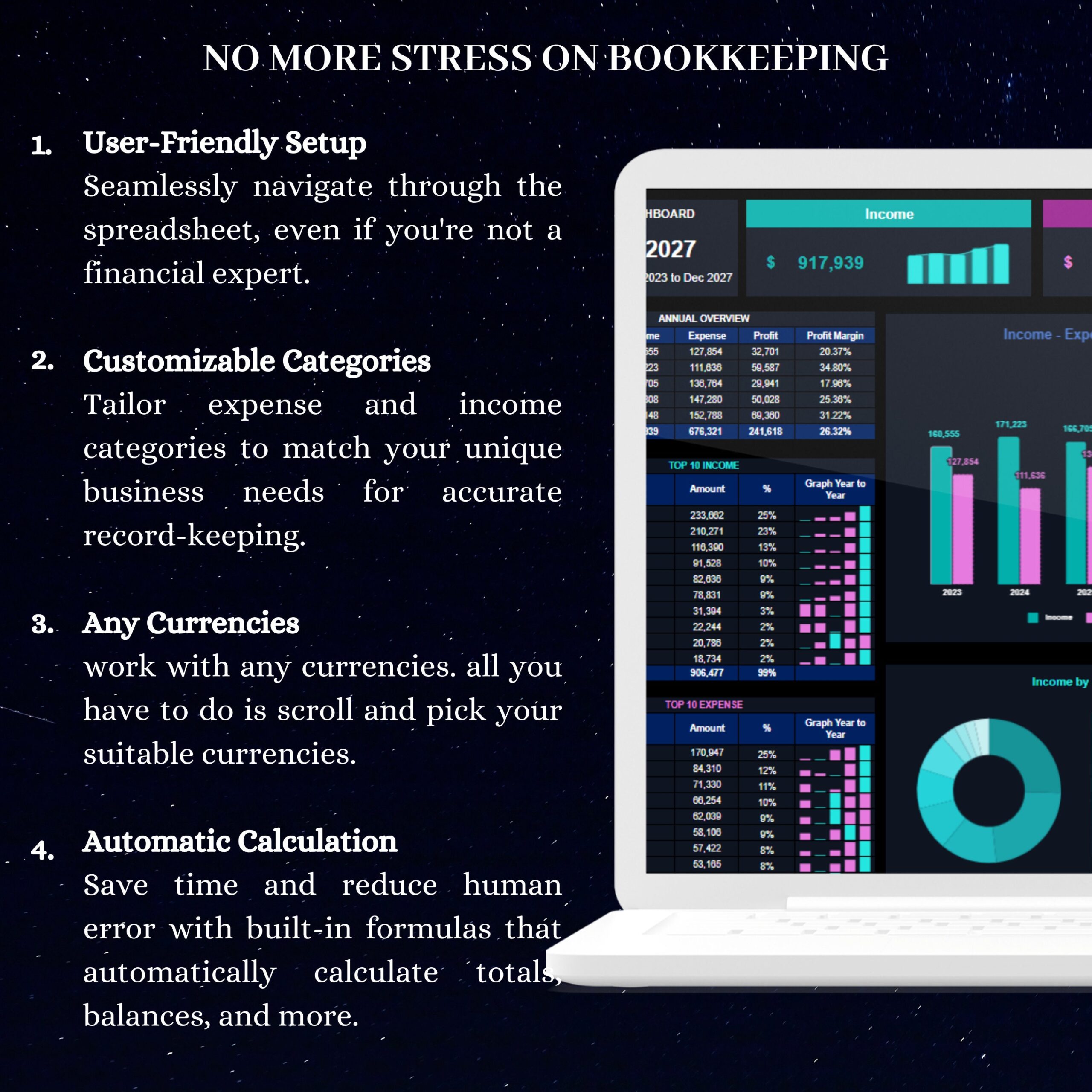 Small Business Bookkeeping Template with Business Budget Planner