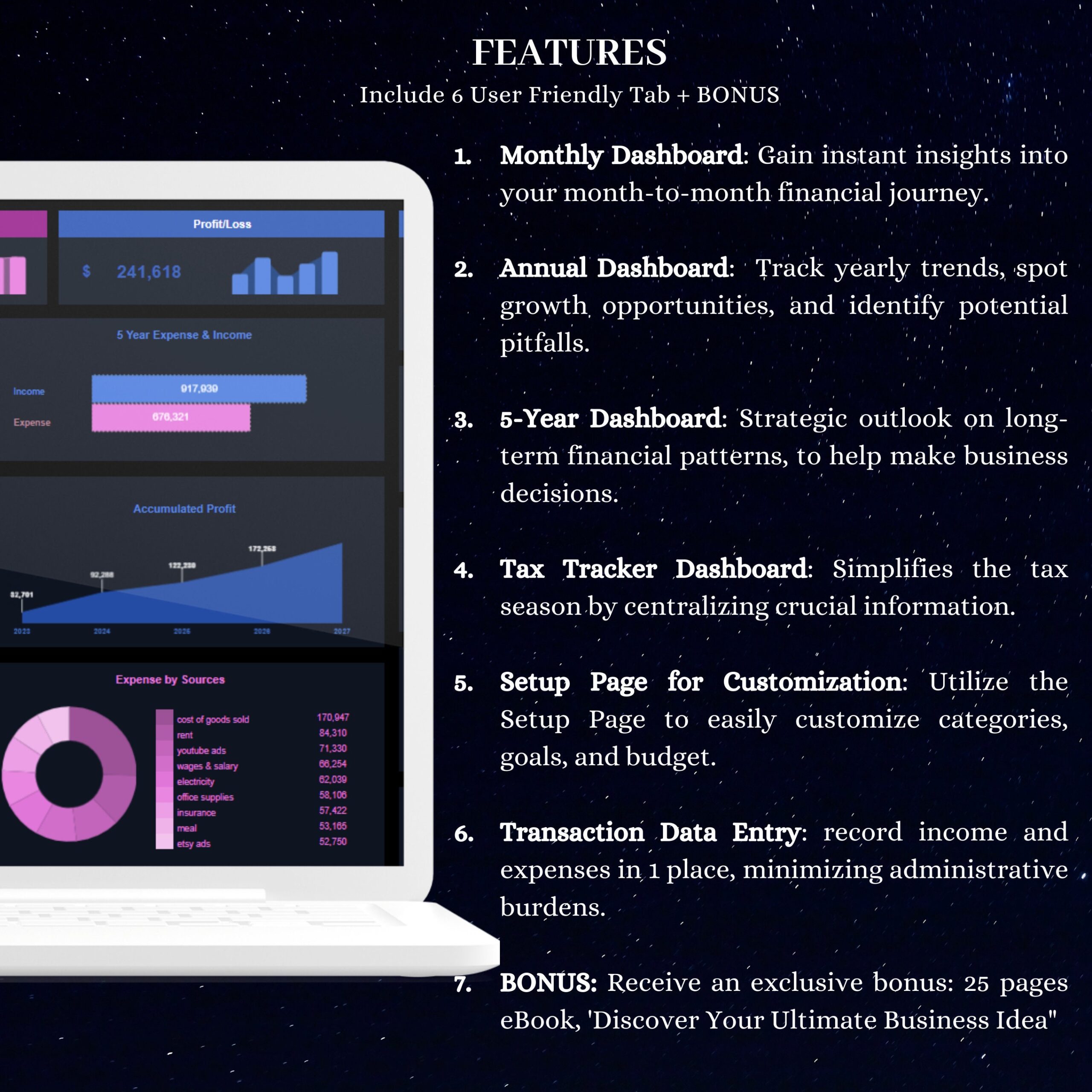 Small Business Bookkeeping Template with Business Budget Planner