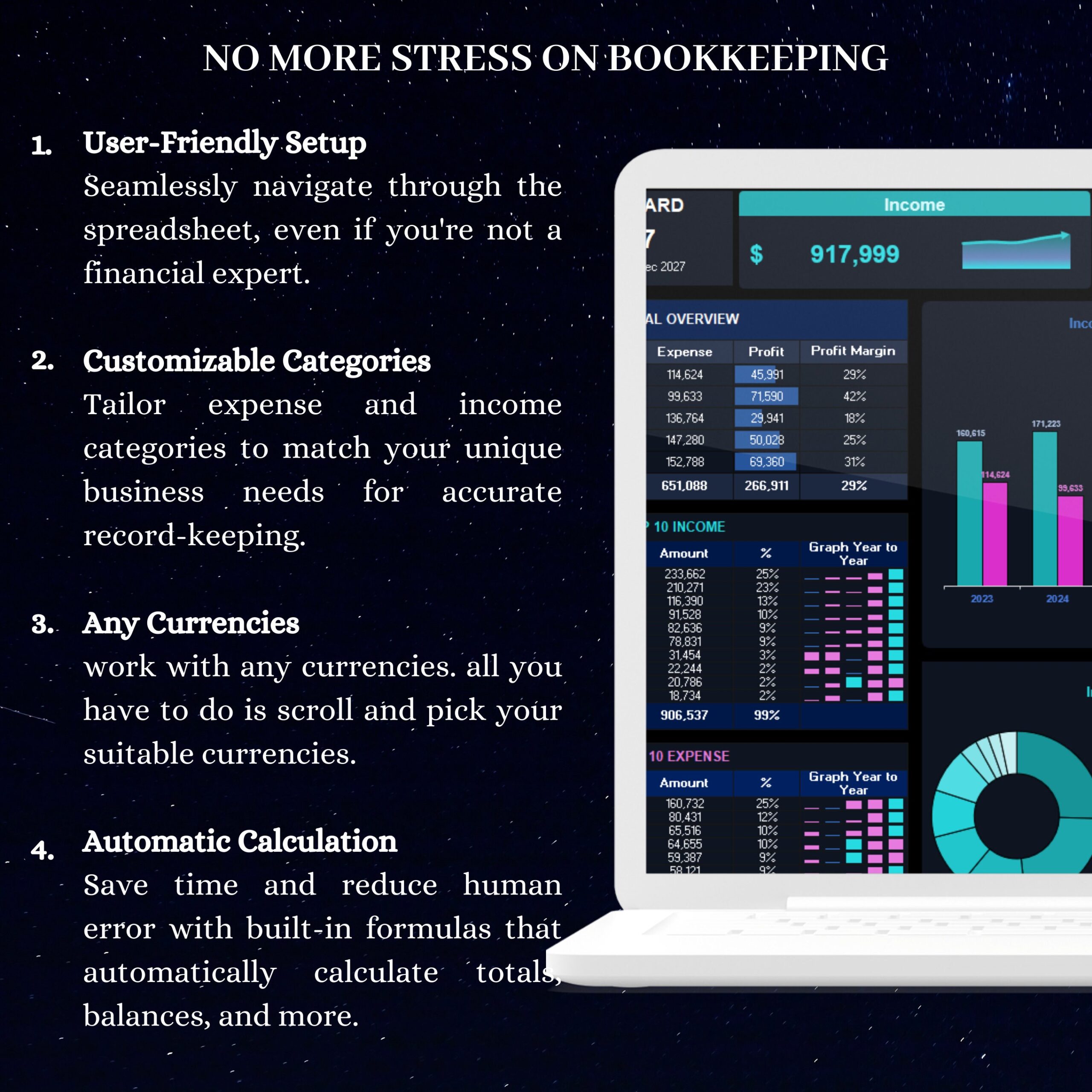 Business Bookkeeping Template with Income and Expense Tracker
