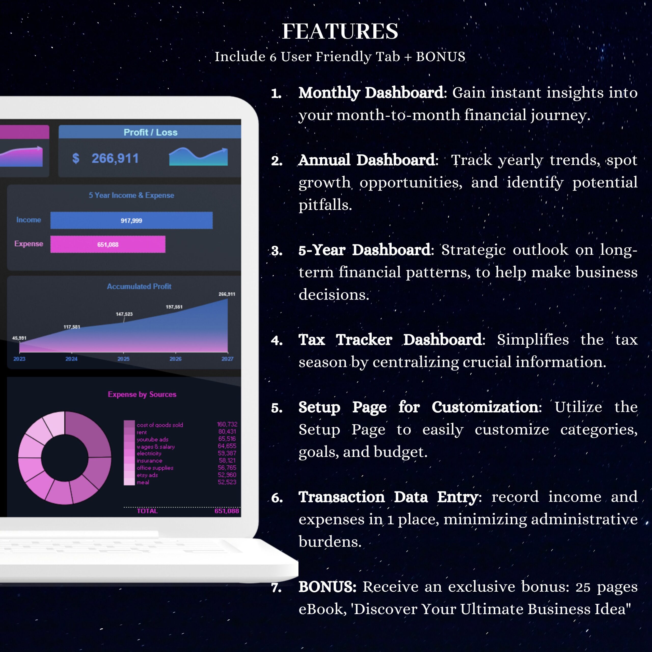 Business Bookkeeping Template with Income and Expense Tracker