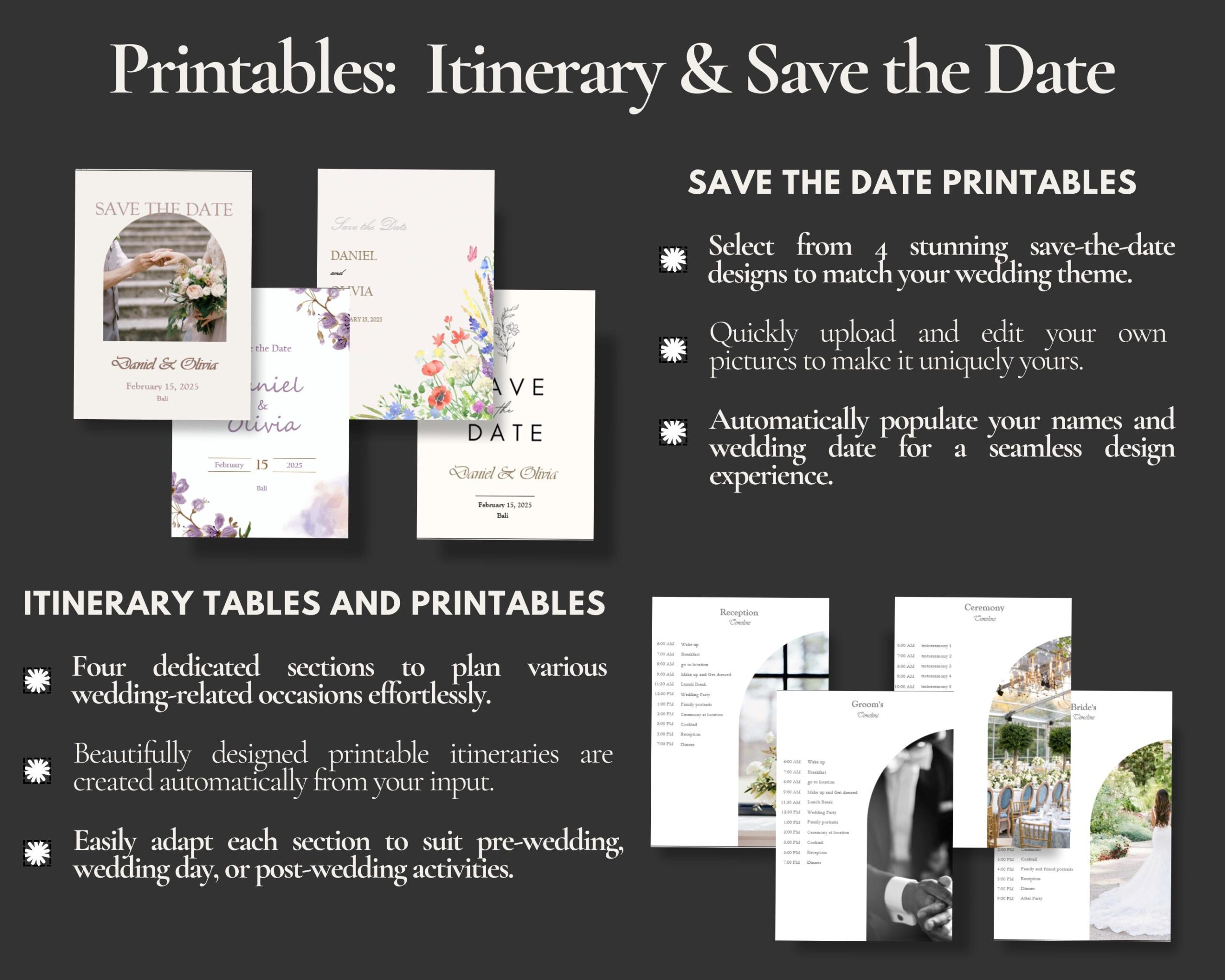 Ultimate Wedding Planner Spreadsheet with Budget, Guest List, Itinerary and Smart Calendar