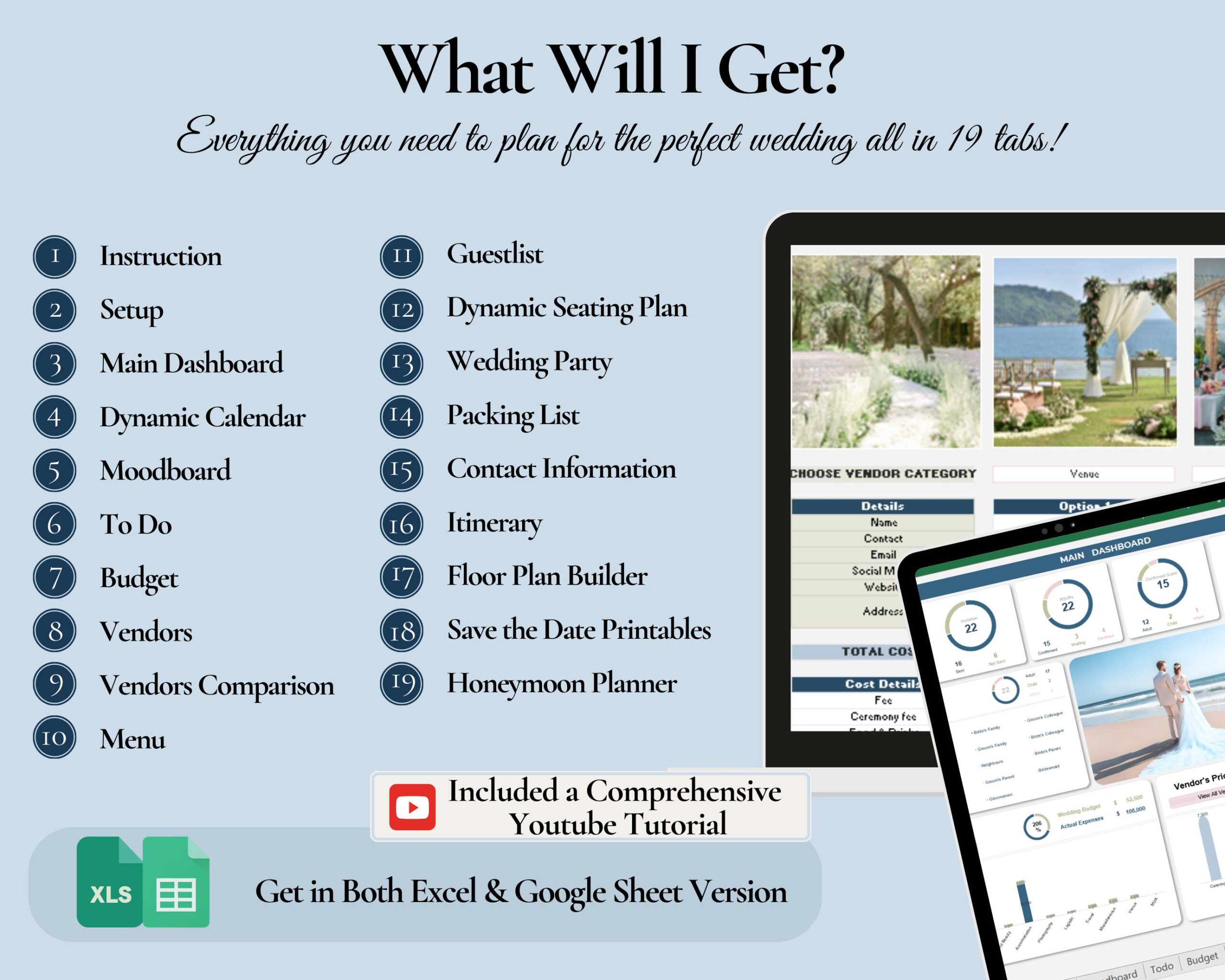 Ultimate Wedding Planner Spreadsheet: Budget, Timeline, Guest List (Digital Download)