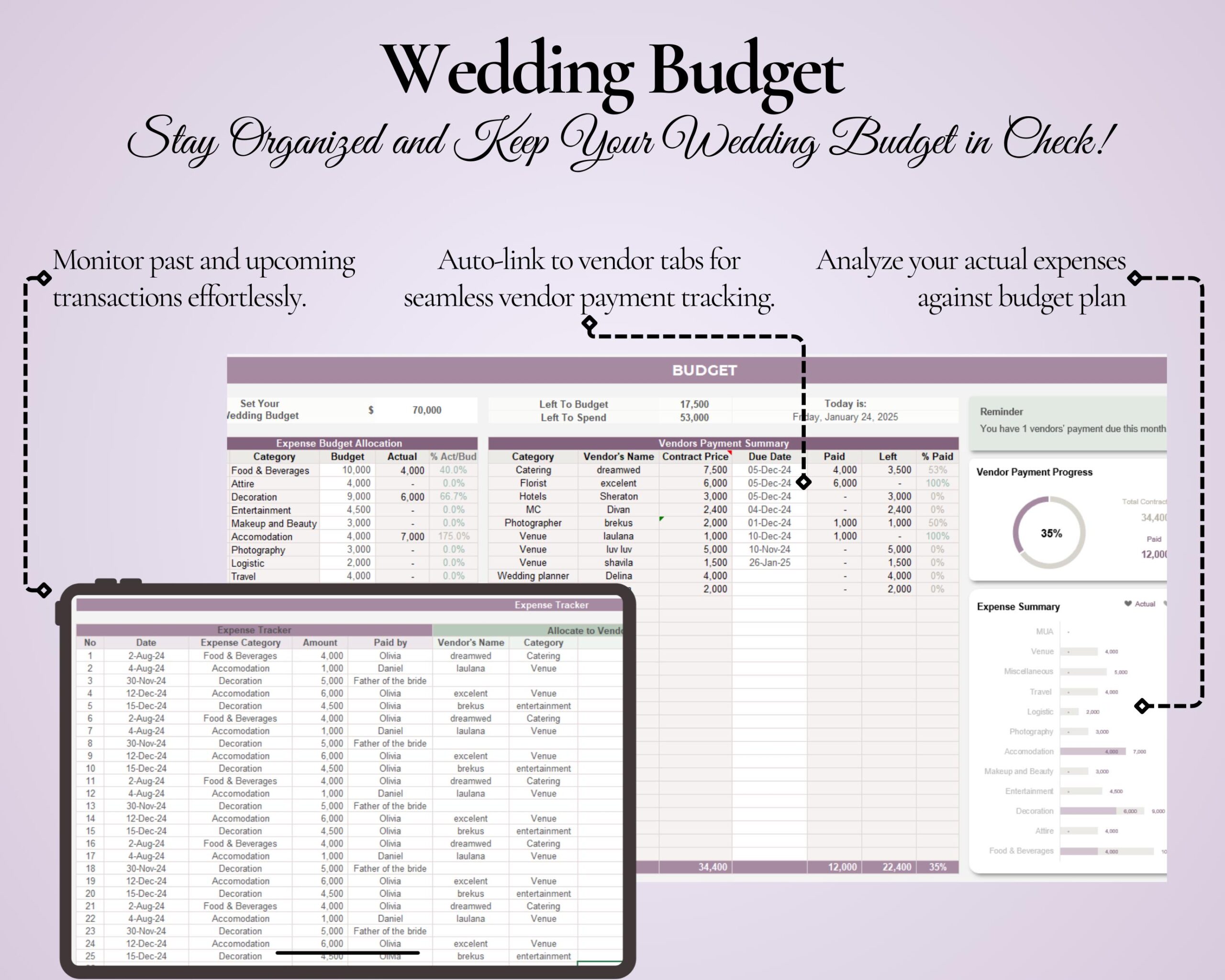 Ultimate Wedding Planner Spreadsheet