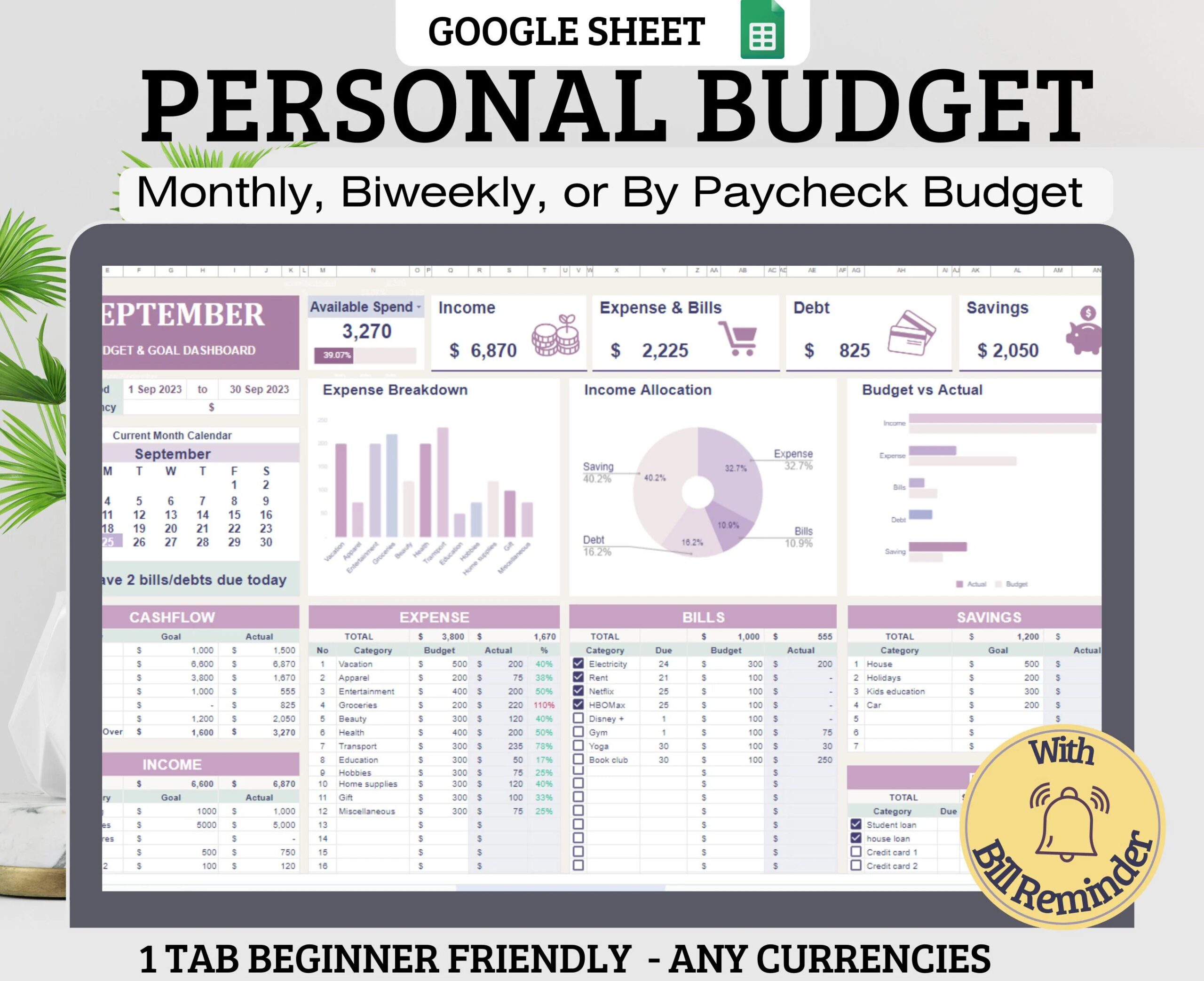 Simple Budget Spreadsheet for Personal Finance