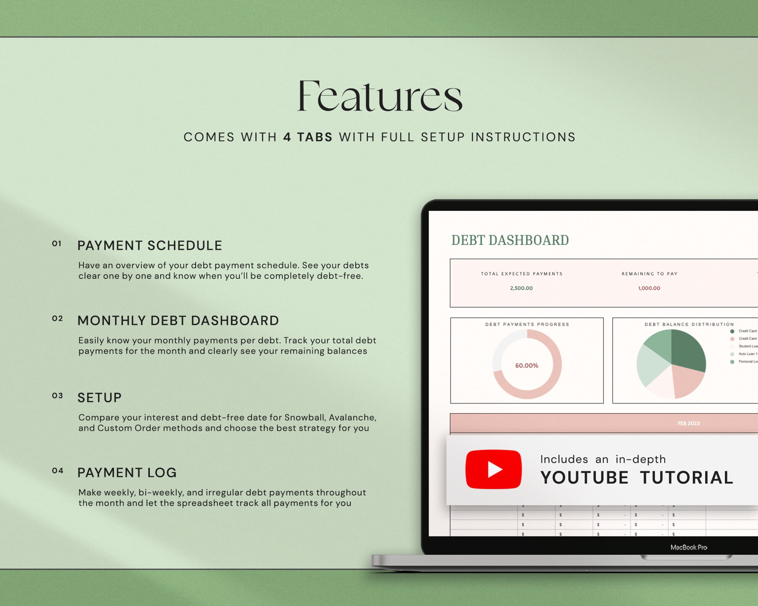 Debt Payoff Tracker Spreadsheet with Snowball and Avalanche Planner, Loan and Credit Card Tracker and Custom Chart