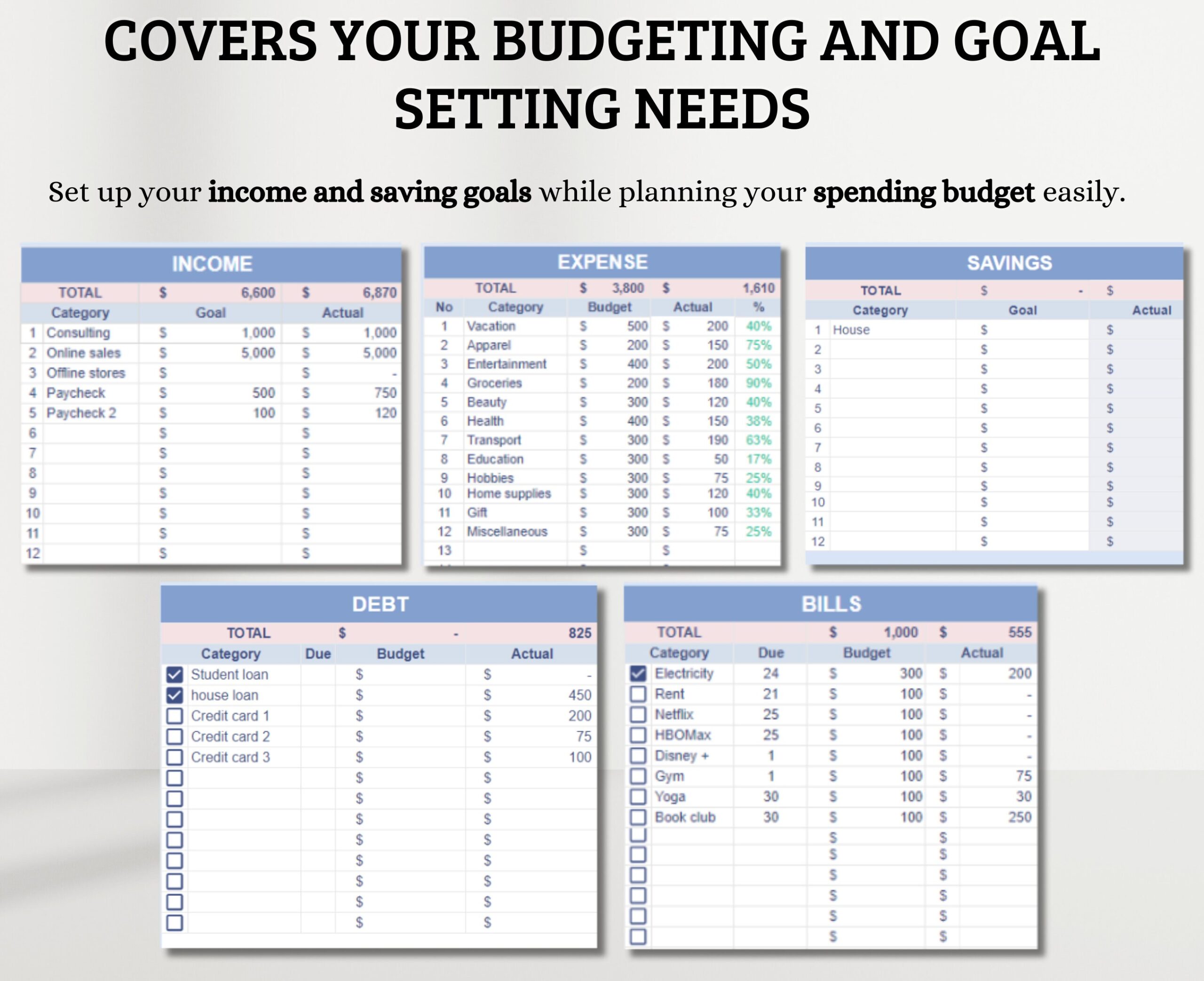 Budget Planner with Weekly Expense Tracker
