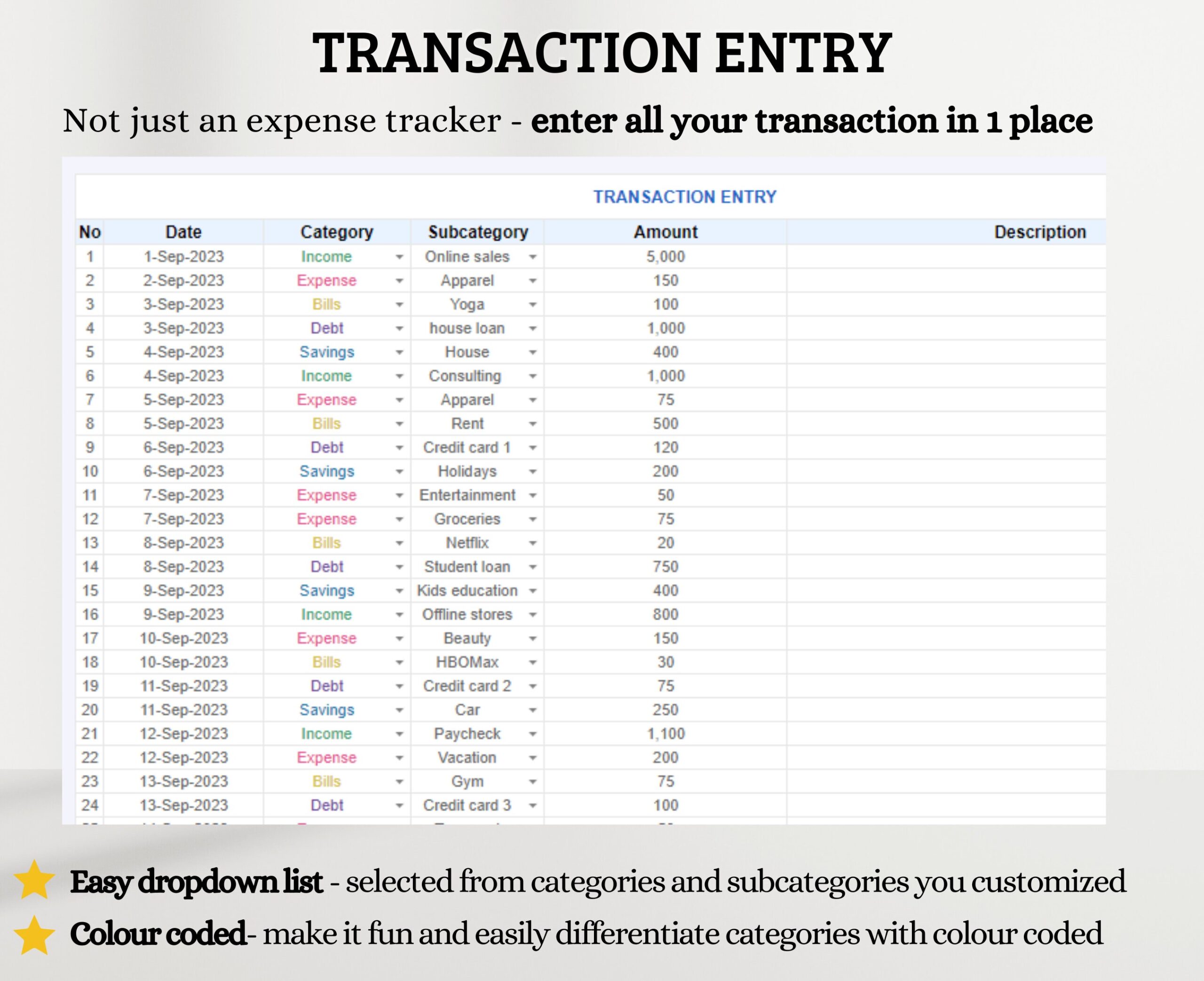 Simple Budget Spreadsheet with Income and Expense Tracker