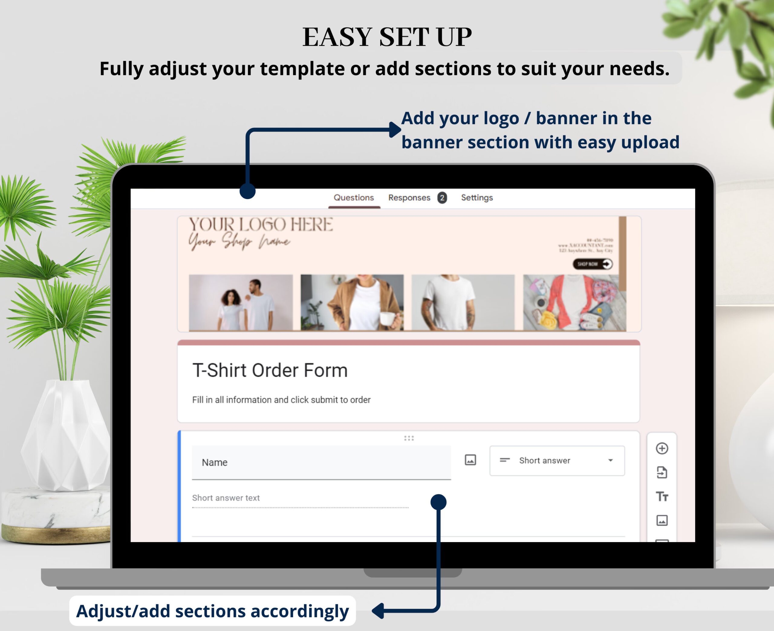 T-Shirt Order Form Template with Custom Automatic Tracker
