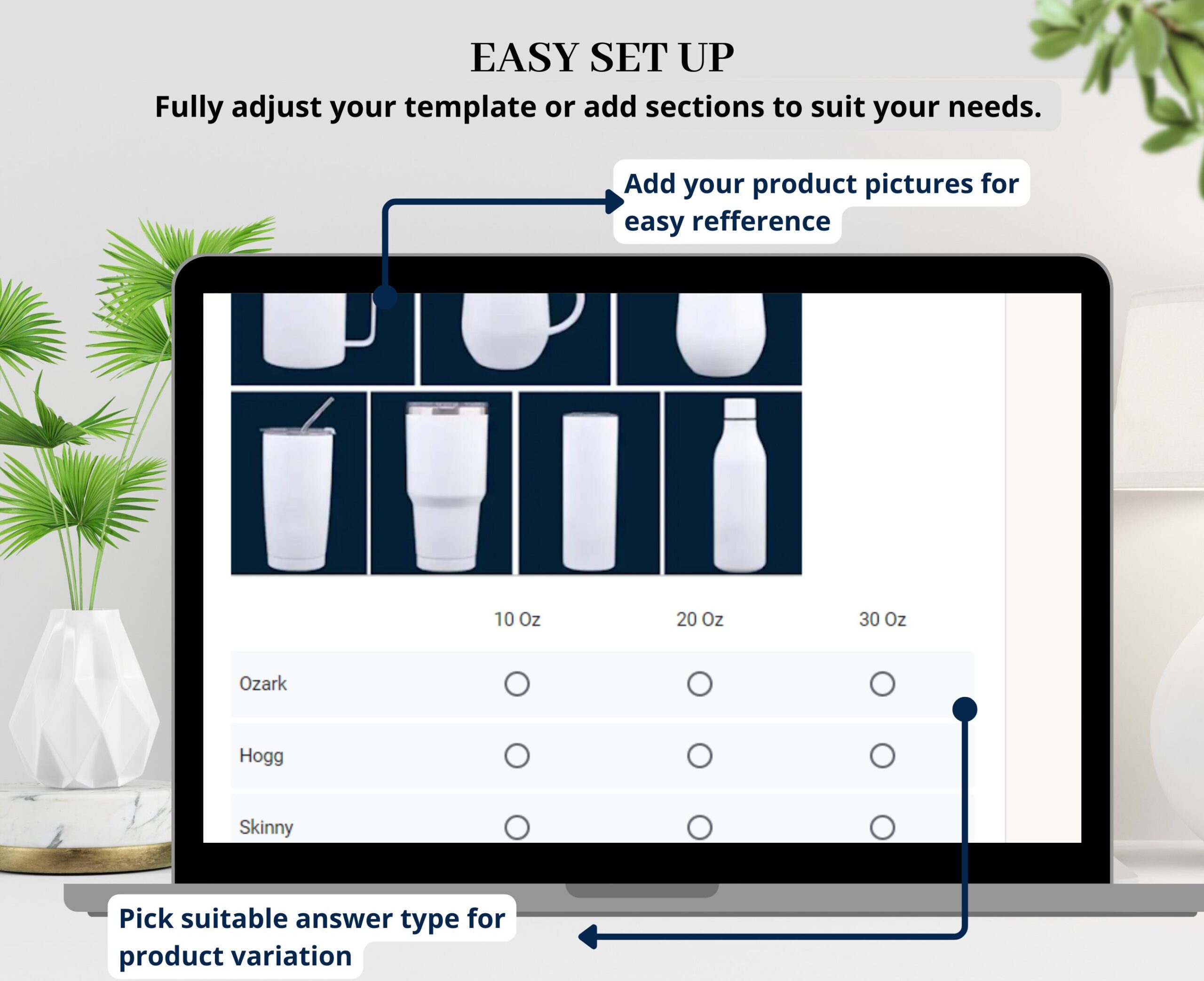 Custom Tumbler Order Form with Automatic Tracker