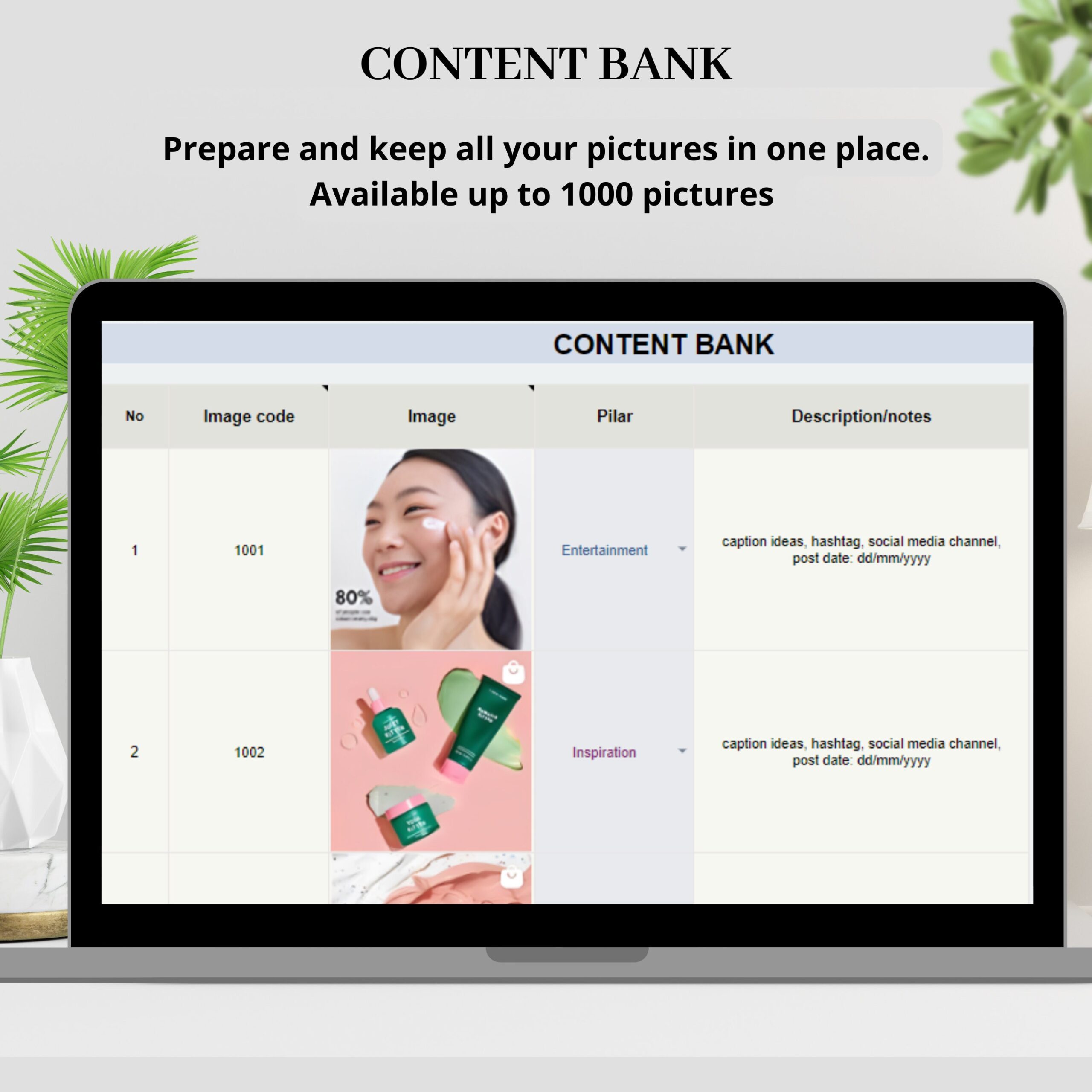 Social Media Content Planner Spreadsheet
