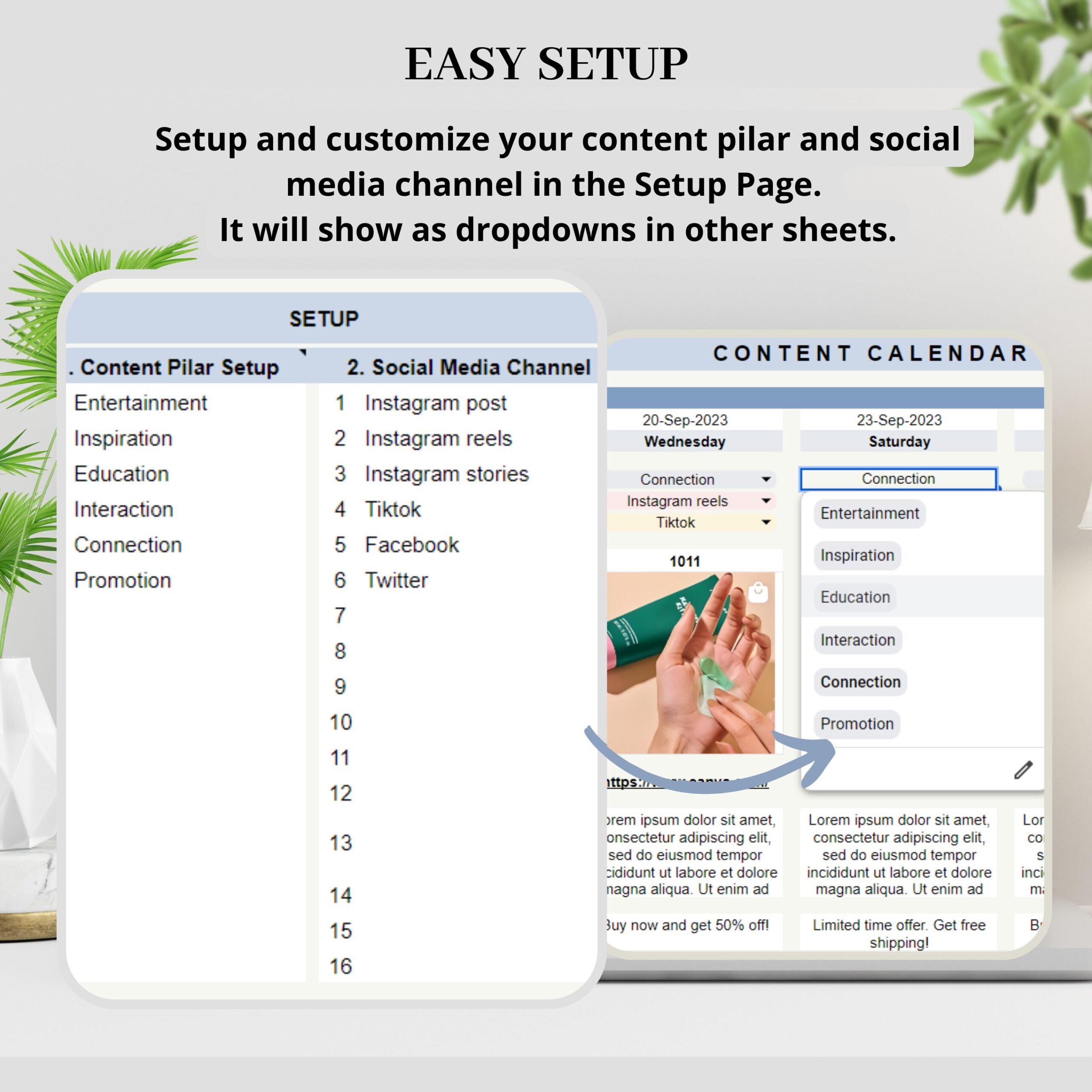 Social Media Content Planner Spreadsheet
