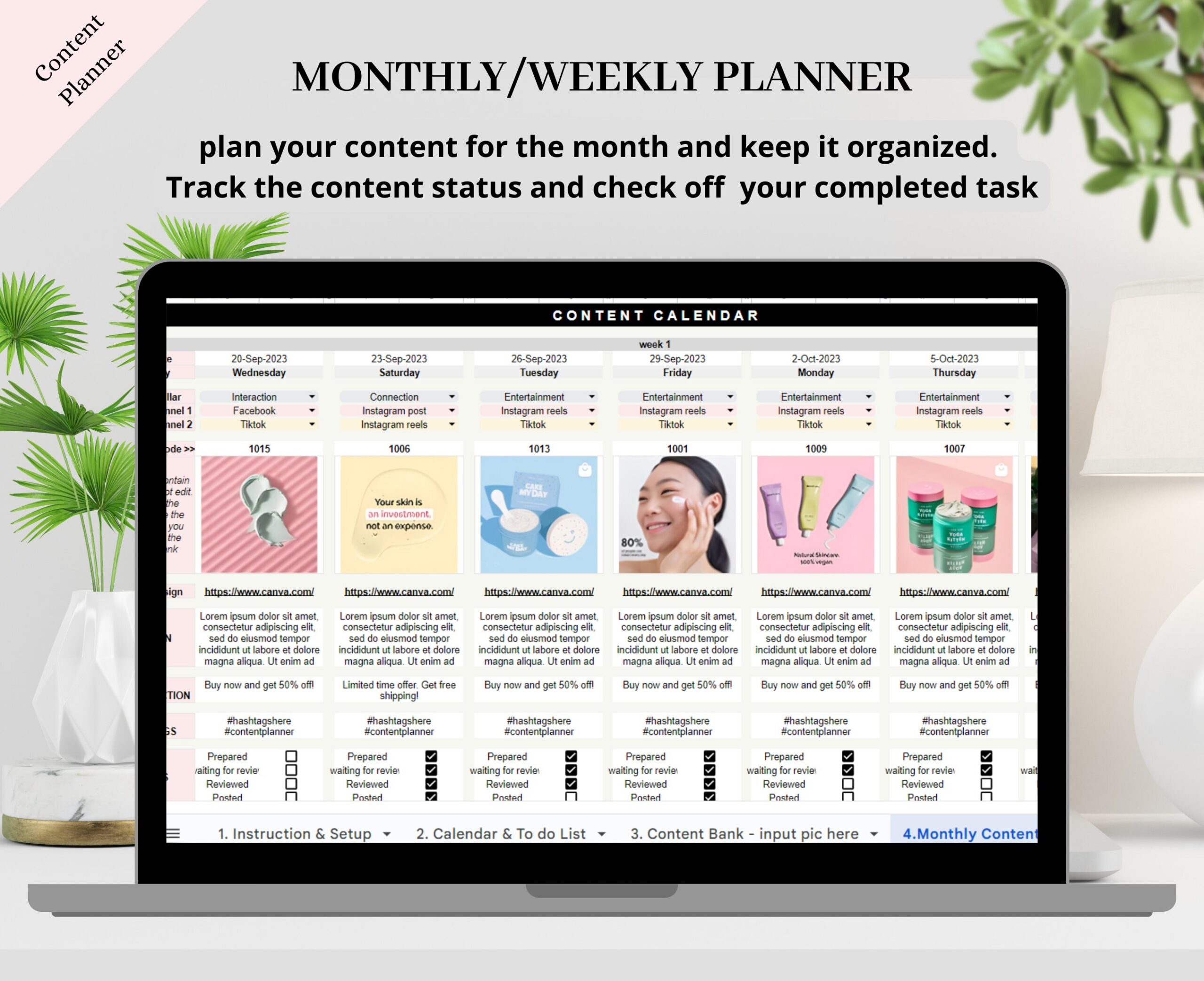Small Business Bookkeeping and Content Planner Template